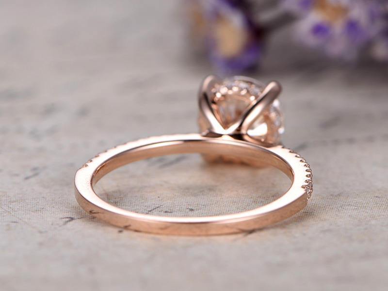1.25 Carat Art Deco Round Cut Moissanite Diamond Engagement Ring in 10k Rose Gold - Vintage Wedding Ring for Women, Perfect for Proposals & Anniversaries