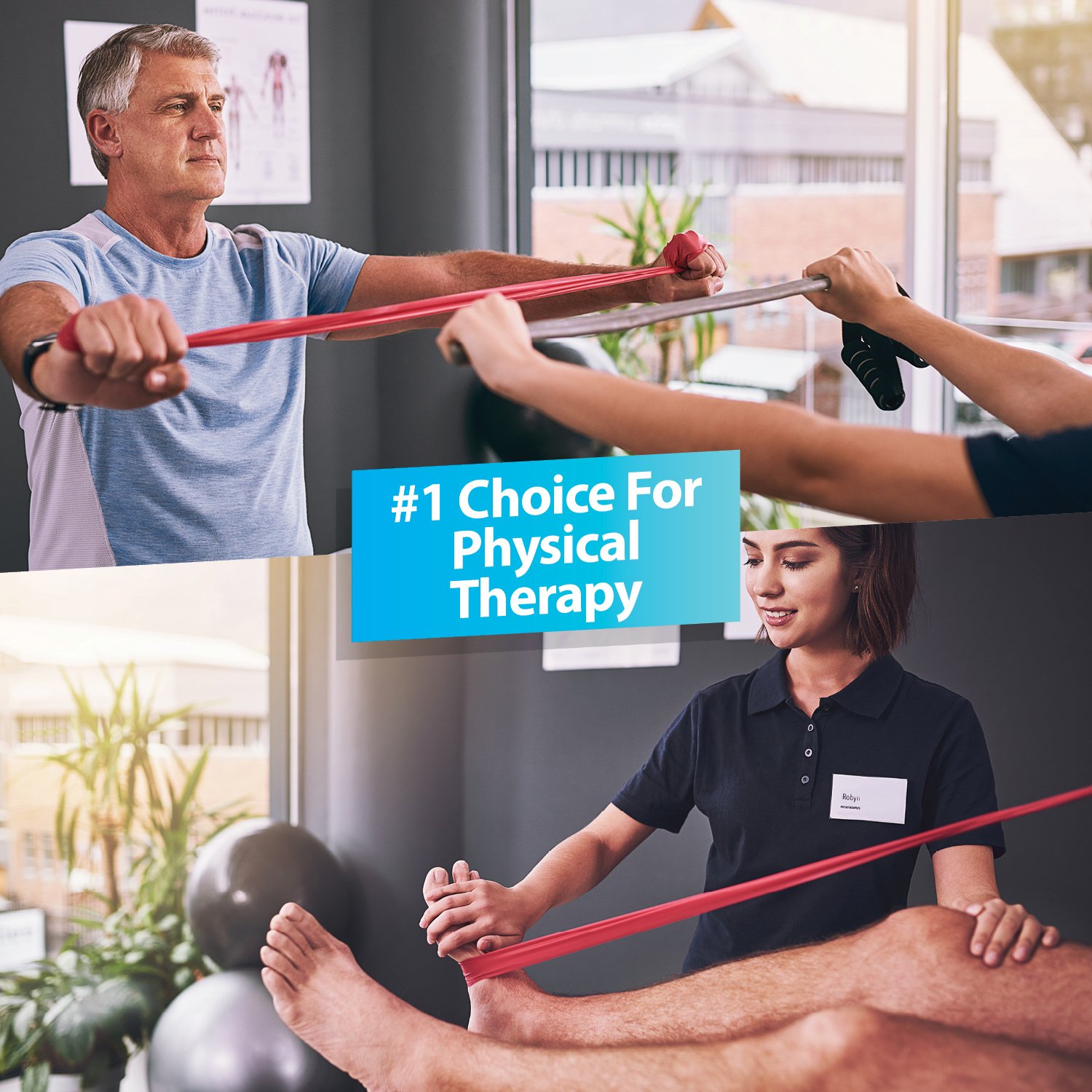 URBNFit Professional Resistance Bands - 25 Yards (75ft) Latex-Free Elastic Exercise Fitness Band Roll - Scent-Free & Powder-Free - Ideal for Physical Therapy, Rehabilitation, Yoga, Pilates & Home Workouts - Great for Strength Training, Stretching & Mobility Exercises