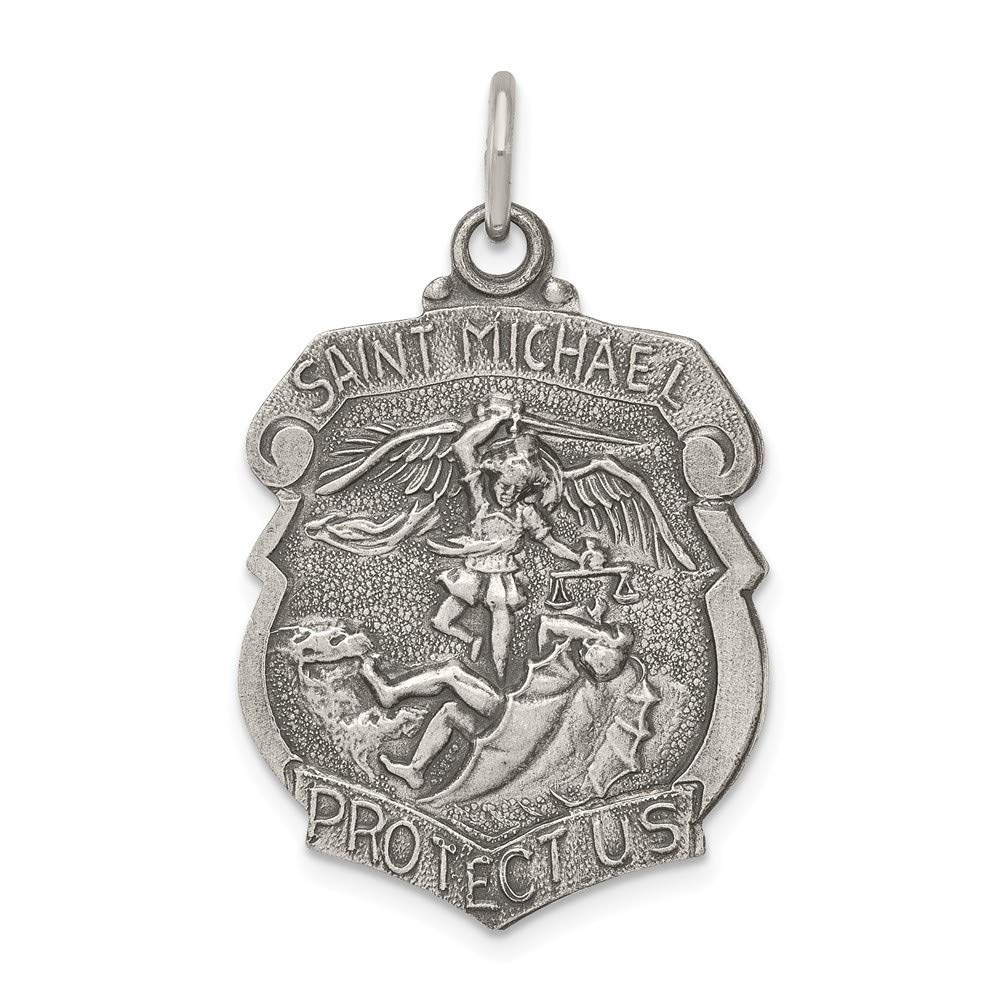 Jewels By Lux Sterling Silver St. Michael Medal - Religious Jewelry for Protection & Faith - Perfect for Gifts, Daily Wear & Spiritual Occasions