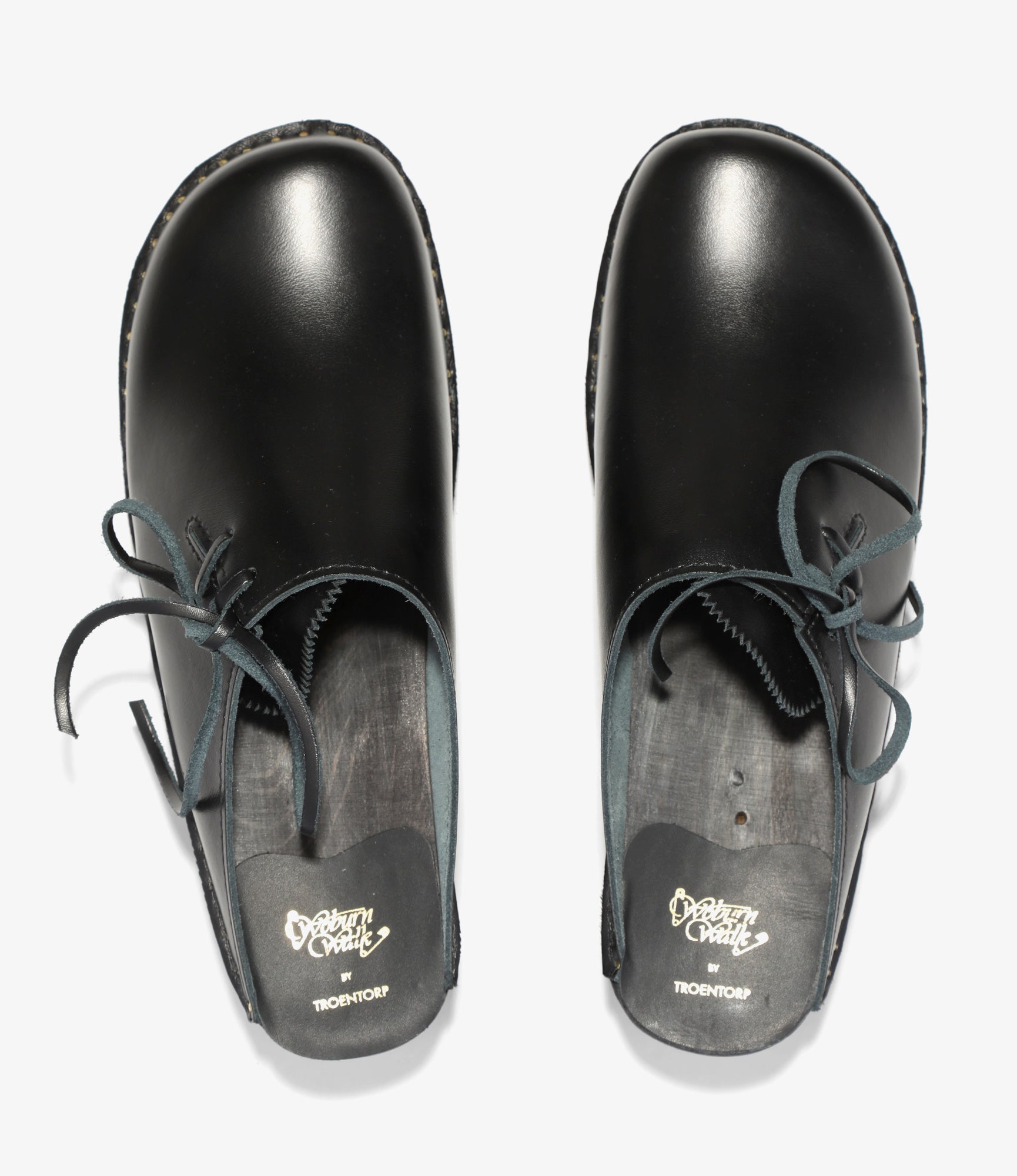 Alps Side Lace Clog - Black Leather Comfortable Slip-On Shoes for Women | Casual Walking & Outdoor Activities