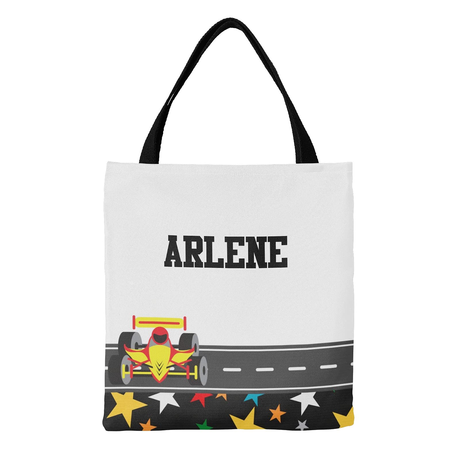 Custom Blue Racing Car Canvas Tote Bags for Women & Kids - Reusable Shopping Bags, Travel Totes & School Handbags - Perfect Gift for Sports Fans & Racing Enthusiasts - Great for Grocery Shopping, Beach Trips & Daily Commute