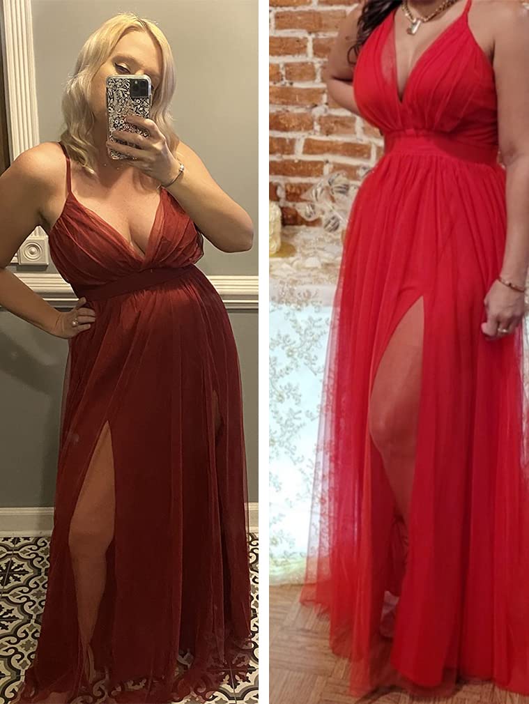 XXTAXN Women's Sexy Deep V Neck Split Cocktail Dress - Elegant Formal Evening Gown for Bridesmaid, Prom, Wedding Guest & Special Occasions