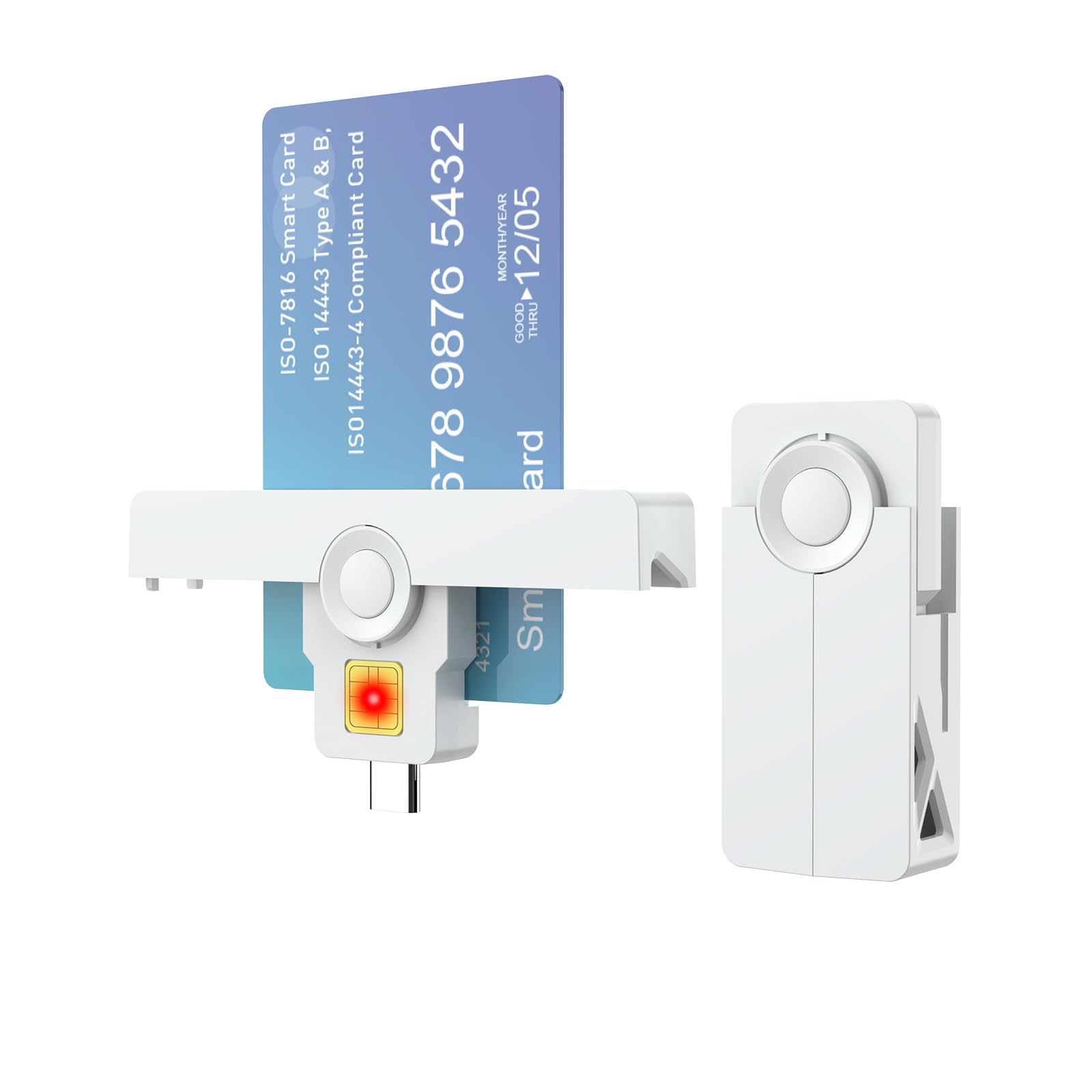 Military-Grade USB C CAC Reader - Smart Card Reader for DOD Common Access CAC, Mini Fold ID, Debit & Credit Cards | Compatible with Windows, Mac, Linux & Android (Type C) | Secure Access for Government, Banking & Enterprise Use