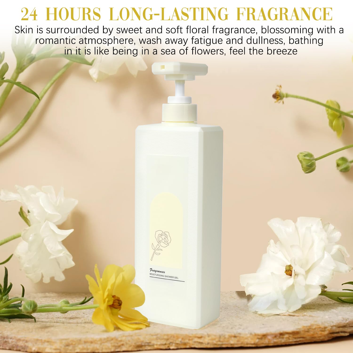 SanyeQueen Perfumed Moisturizing Body Wash & Shower Gel for Women & Men - 800ml Long-Lasting Fragrance Hydrating Bath Essential for Daily Skincare & Relaxation