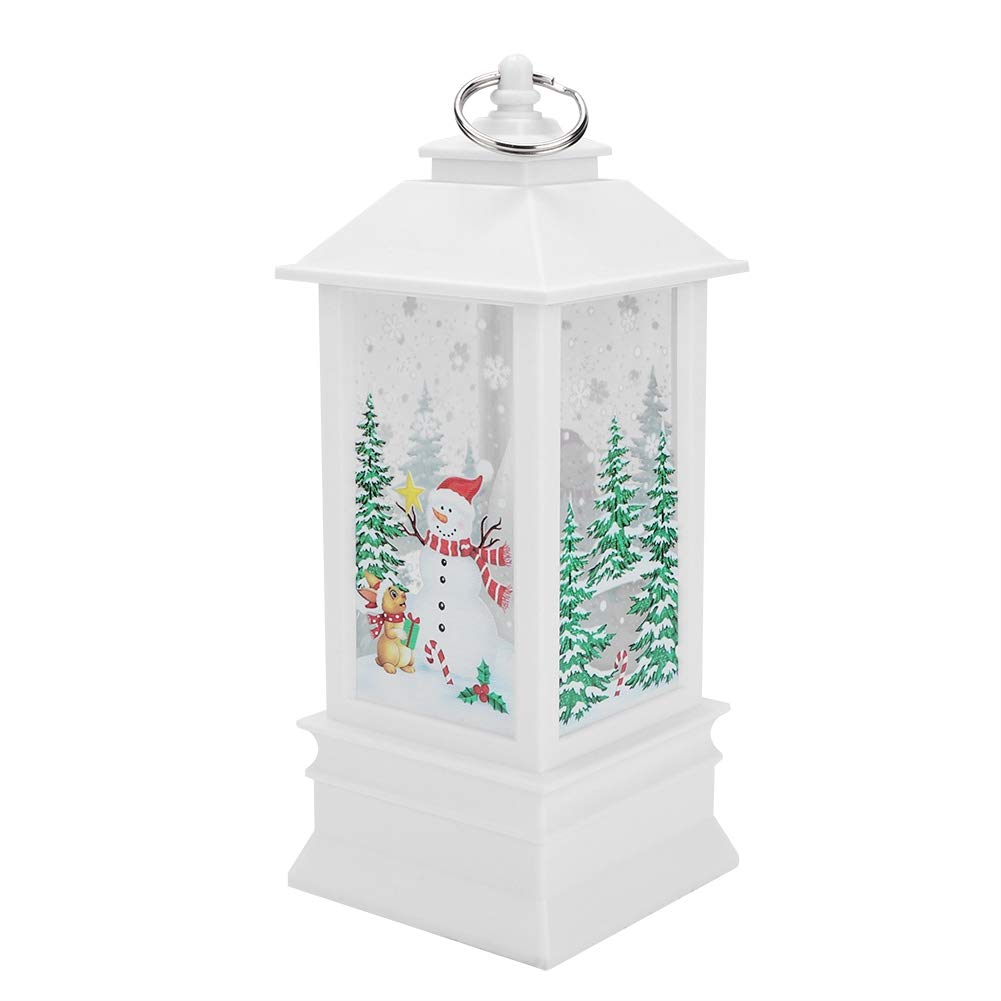Christmas Snowman Candlestick Lantern - Decorative Candle Holder with LED Bulb for Home Table Decor, Holiday Gift & Winter Party Decoration (Large Size)
