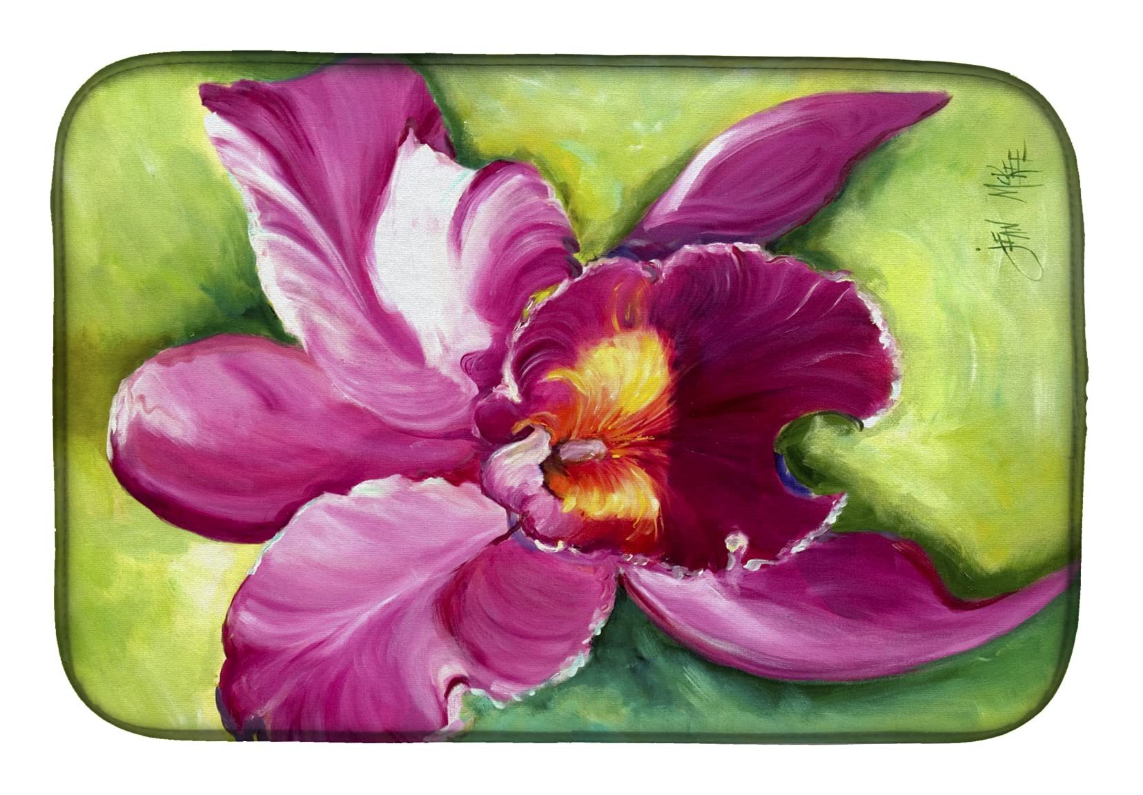 Orchid Dish Drying Mat - Absorbent Kitchen Counter Mat for Dishes | 14 x 21 Inch Multicolor | Perfect for Countertop Protection & Drying Utensils