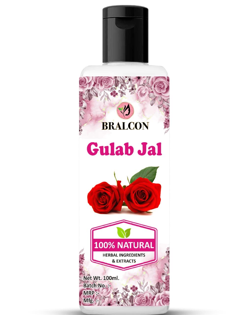BRALCON Gulab Jal Rose Water (100ml) & Multani Mitti Clay Powder (100g) Combo Set - Natural Face Mask, Skin Brightening & Hair Care Treatment for Glowing Skin - Perfect for DIY Spa, Acne Treatment & Daily Beauty Routine