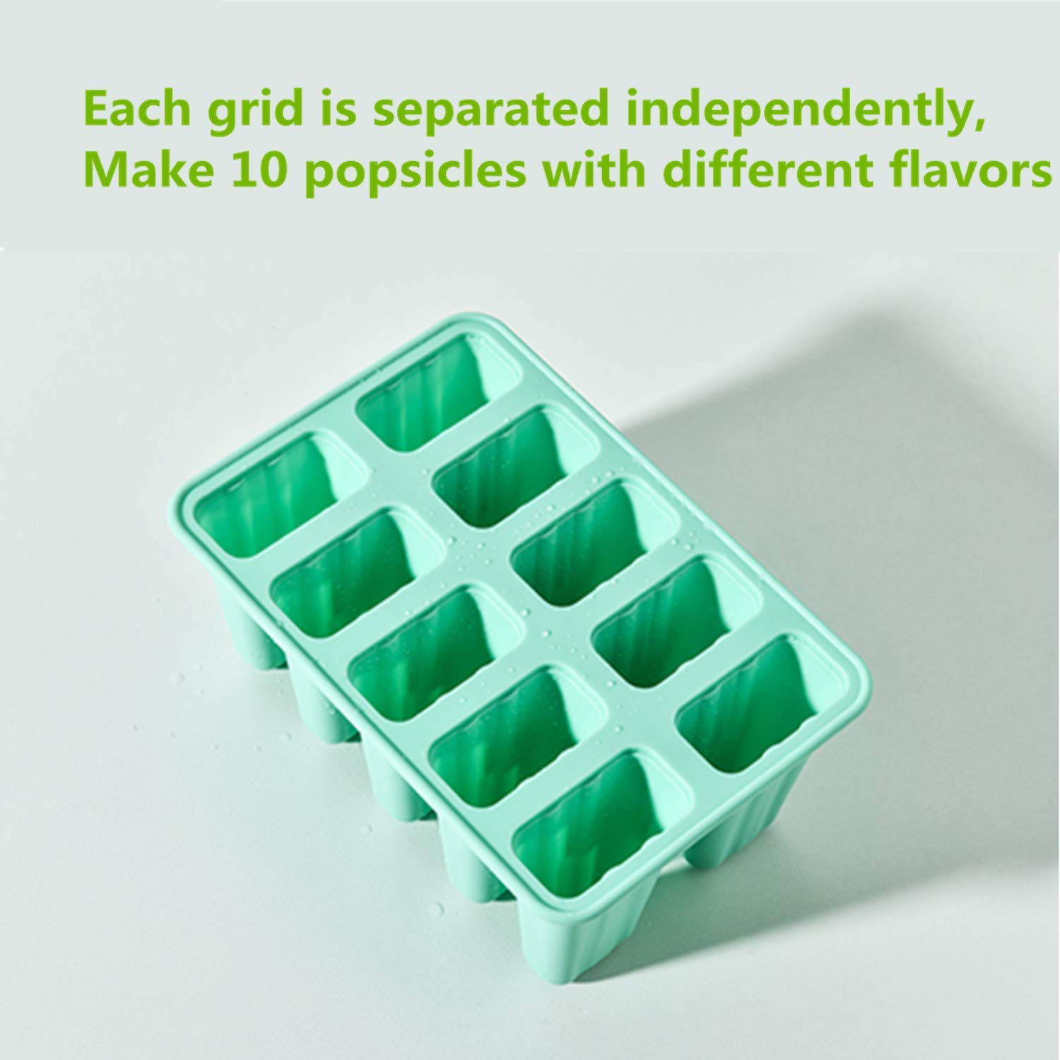 10-Piece Silicone Popsicle Molds BPA Free with 15 Sticks - Easy Release Ice Pop Makers for Summer Treats, Kids Snacks & DIY Frozen Desserts at Home