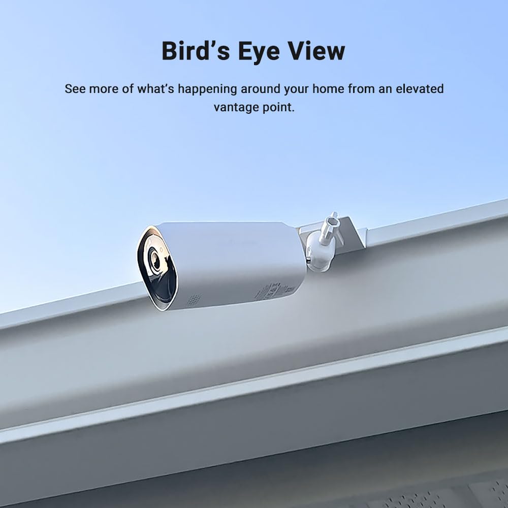 Holicfun Universal Gutter Mount for Outdoor Security Cameras - Compatible with Ring, Blink, Eufy, Google Nest, Wyze, Arlo, Simplisafe & More - Black (Up Version) - Perfect for Home Surveillance & Weatherproof Installation
