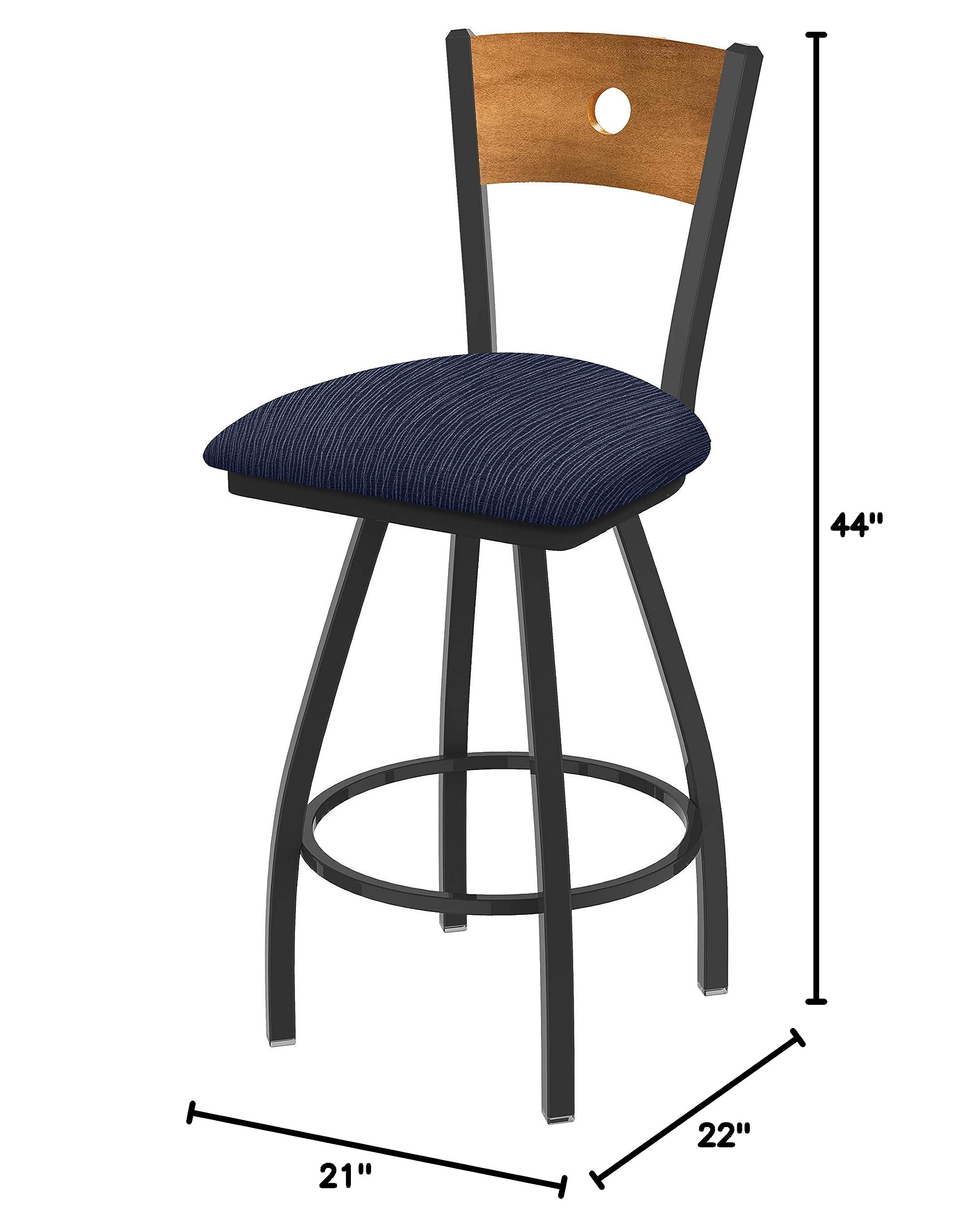Holland Bar Stool Co. XL 830 Voltaire Swivel Bar Stool with Graph Anchor Design - Modern Counter Height Stool for Kitchen Island, Bar, or Breakfast Nook