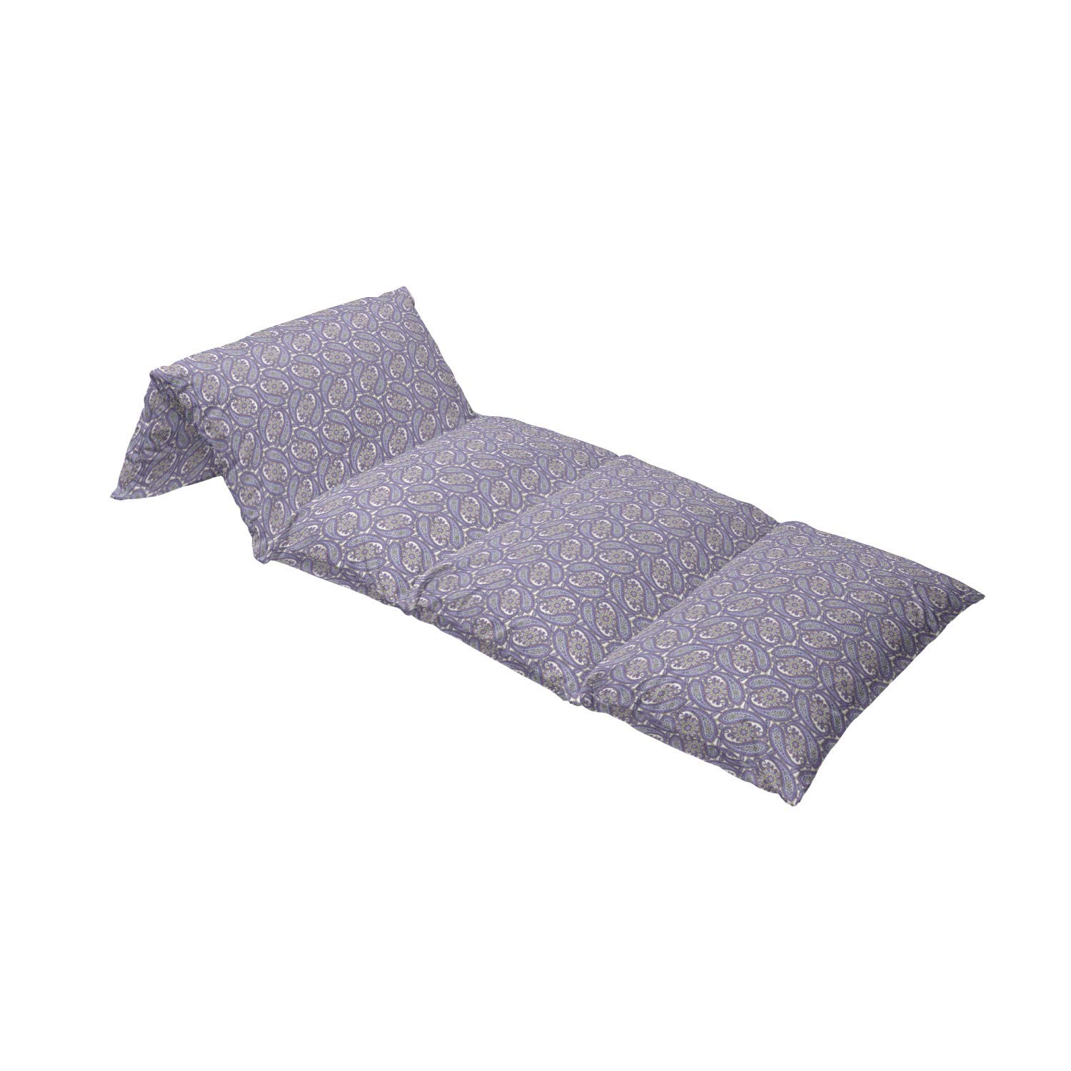 Ambesonne Paisley Floor Pillow Lounger Cover - Blue and Purple Tribal Floral Design with Raindrop Patterns for 5 Pillows (88