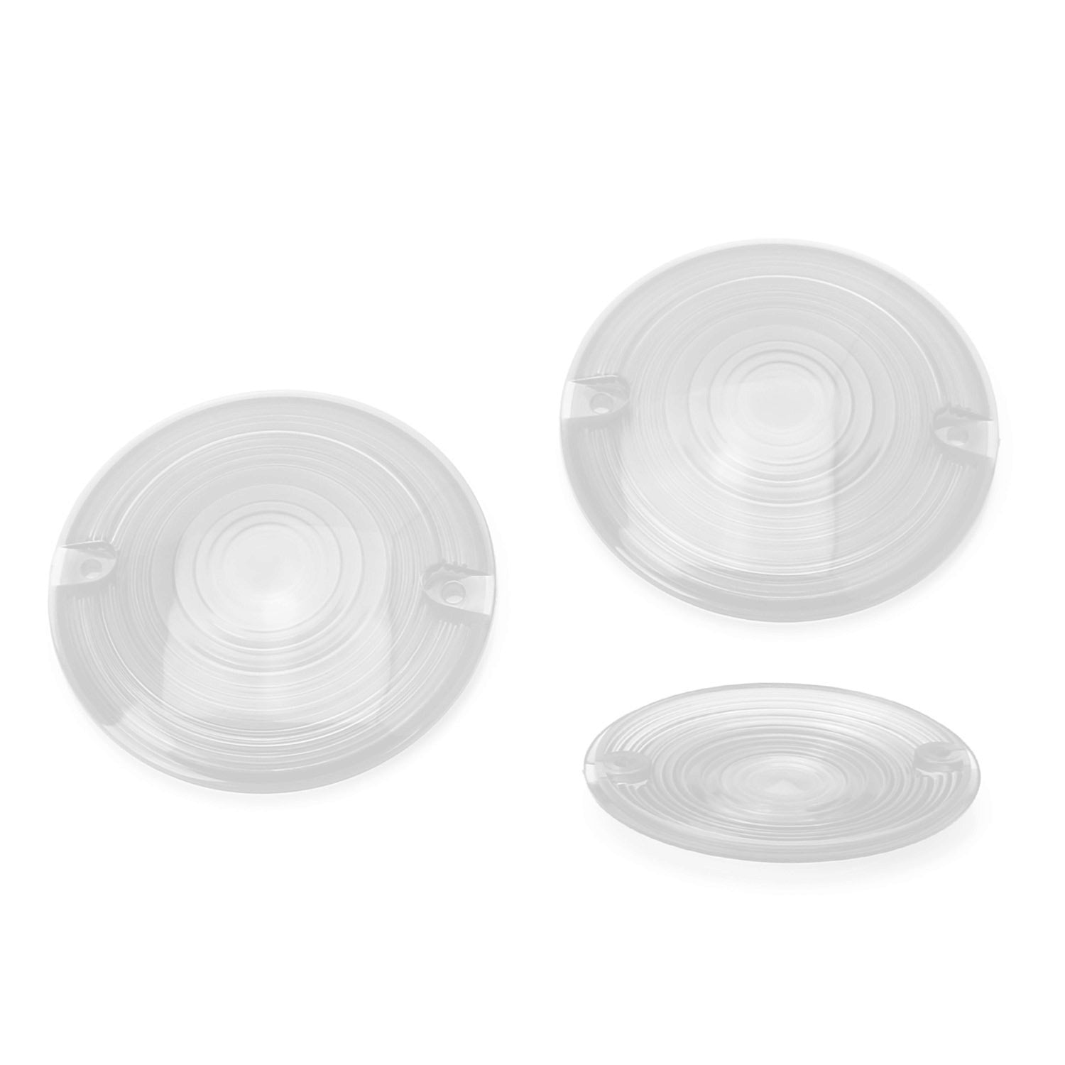 Clear Lens Turn Signal Light Flat Lens Covers for Harley Davidson Motorcycle - High Visibility Replacement Parts for Custom Bike Builds & Safety Upgrades
