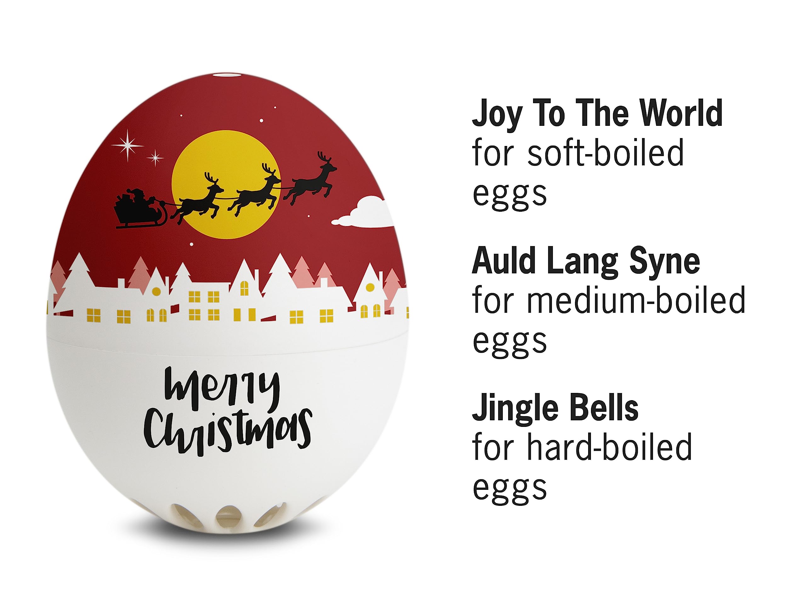 Christmas BeepEgg - Digital Egg Timer for Perfect Boiled Eggs (Soft/Medium/Hard) - Food Safe Musical Egg Cooker with Floating Alarm - Kitchen Gadget for Breakfast Meal Prep & Cooking Gifts - Ideal for Home Chefs, Camping & Holiday Cooking