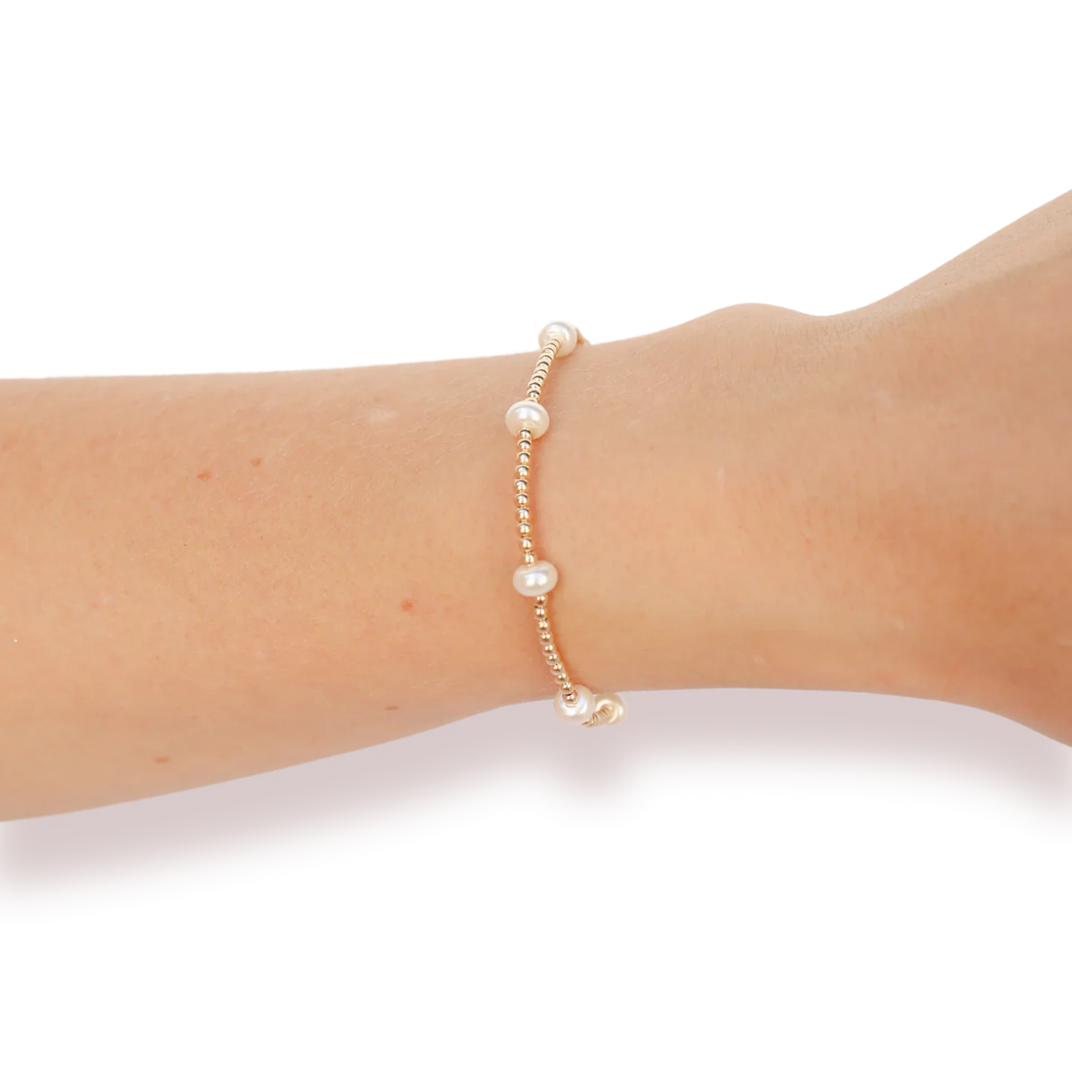 6.75 Inch Madie Pearl Beaded Bracelet for Women - Elegant Blonde Beaded Jewelry for Parties, Weddings & Special Occasions
