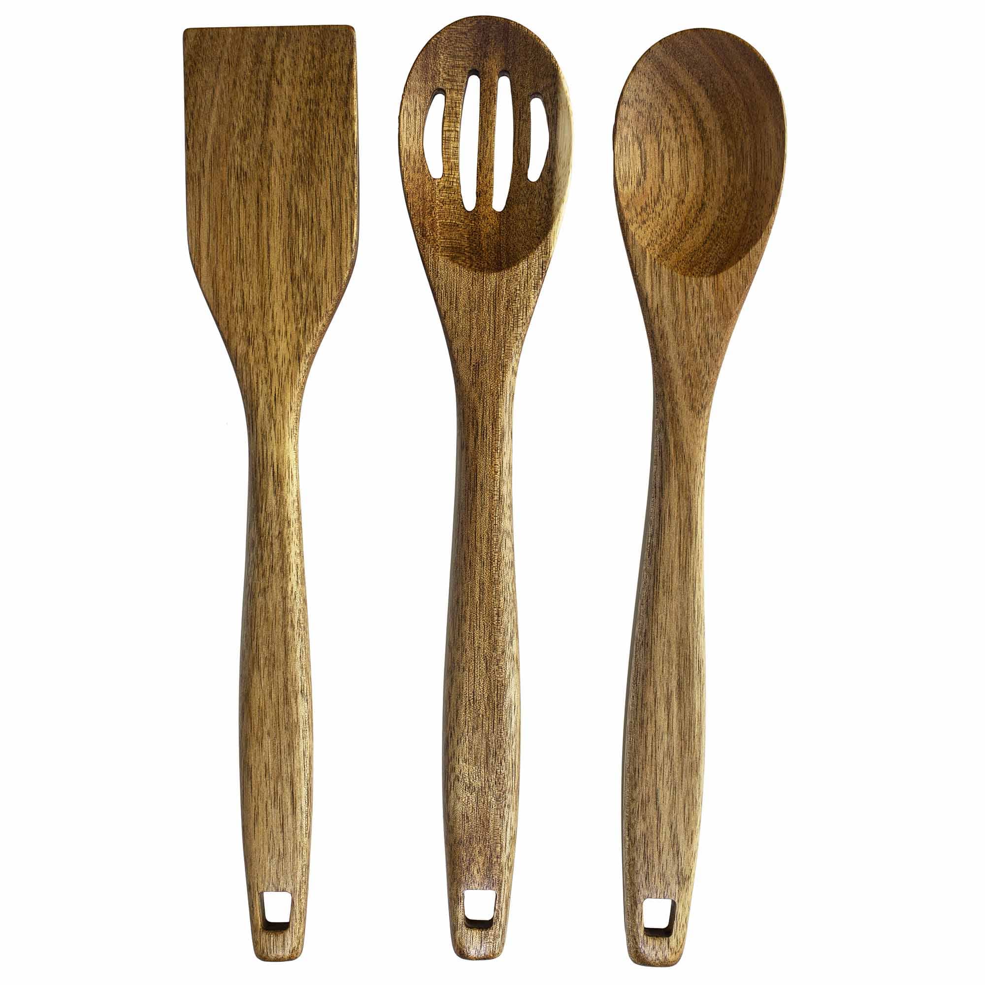 Premium 3-Piece Acacia Wood Cooking Utensil Set - 12.5