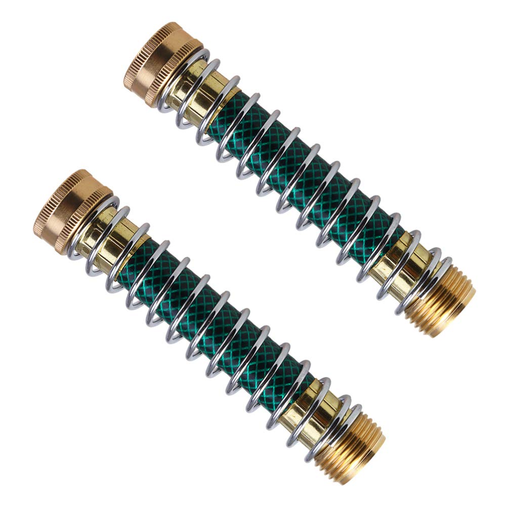 Yardwe 2-Pack Garden Hose Kink Protector, Coiled Spring Protector & Extension Adapter - Durable Water Hose Accessories for Home, Yard, Park & Outdoor Watering