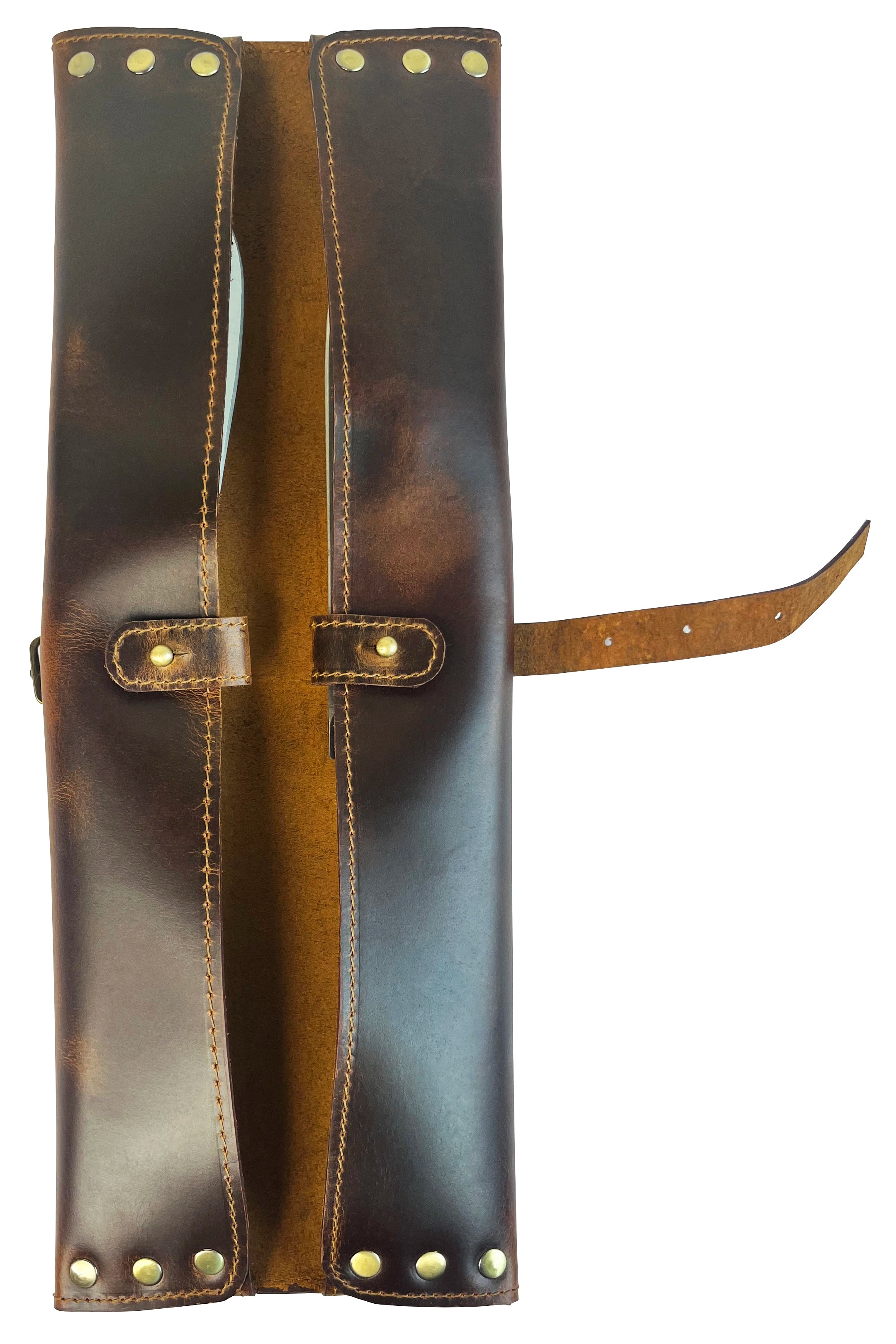 Premium Leather Chef's Knife Holder with 2 Slots - Brown | Professional Kitchen Knife Storage Case | Perfect for Home Cooks & Professional Chefs