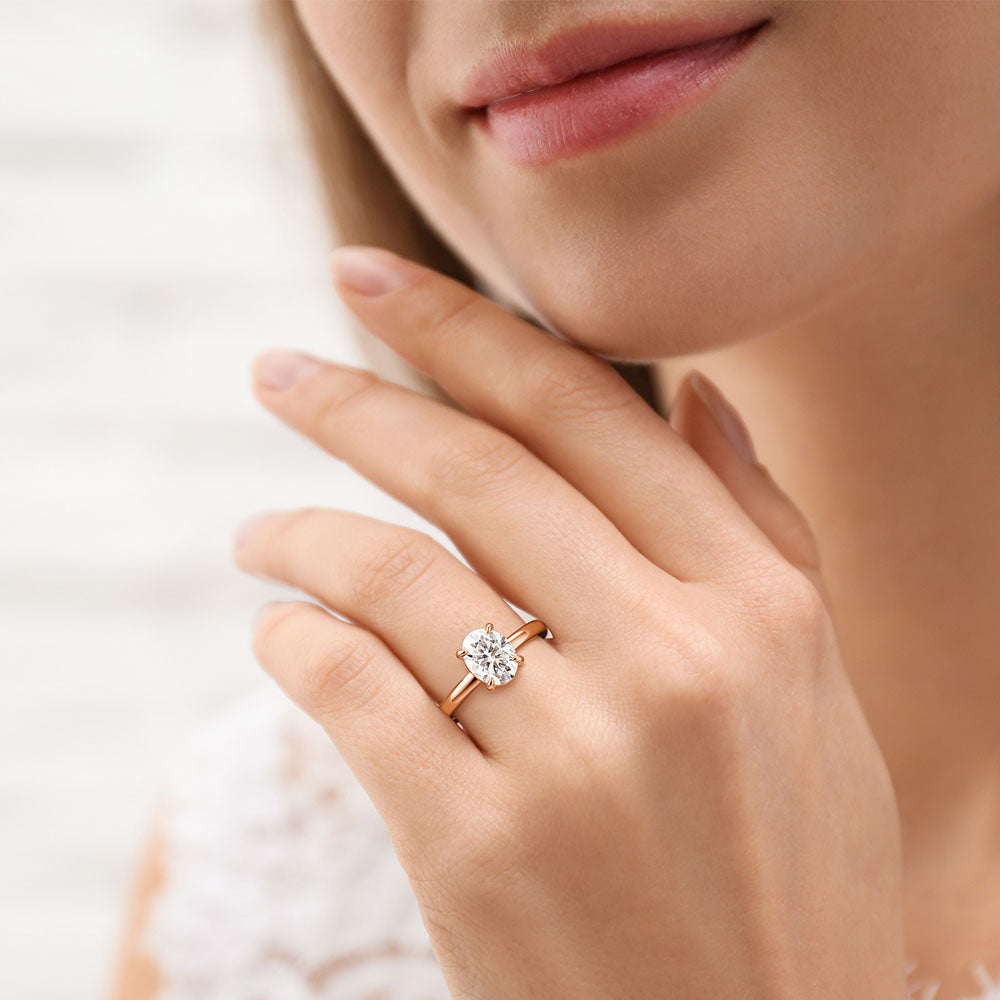 Classic Solitaire Oval Cut Moissanite Engagement Ring - 1.5ct D Color VVS1 Clarity - 14K White Gold Wedding Band for Women - Perfect Proposal, Anniversary & Bridal Jewelry Gift