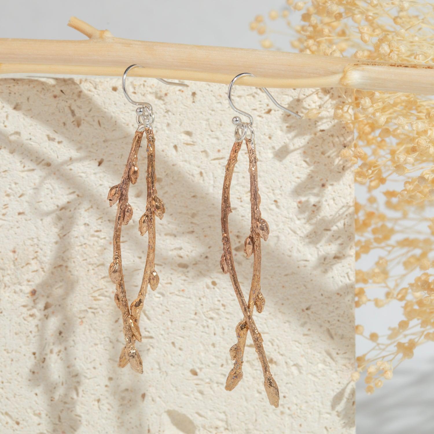 Elegant Double Branch Earrings for Women - Gold Plated Leaf Design Dangle Earrings - Perfect for Everyday Wear, Parties & Special Occasions