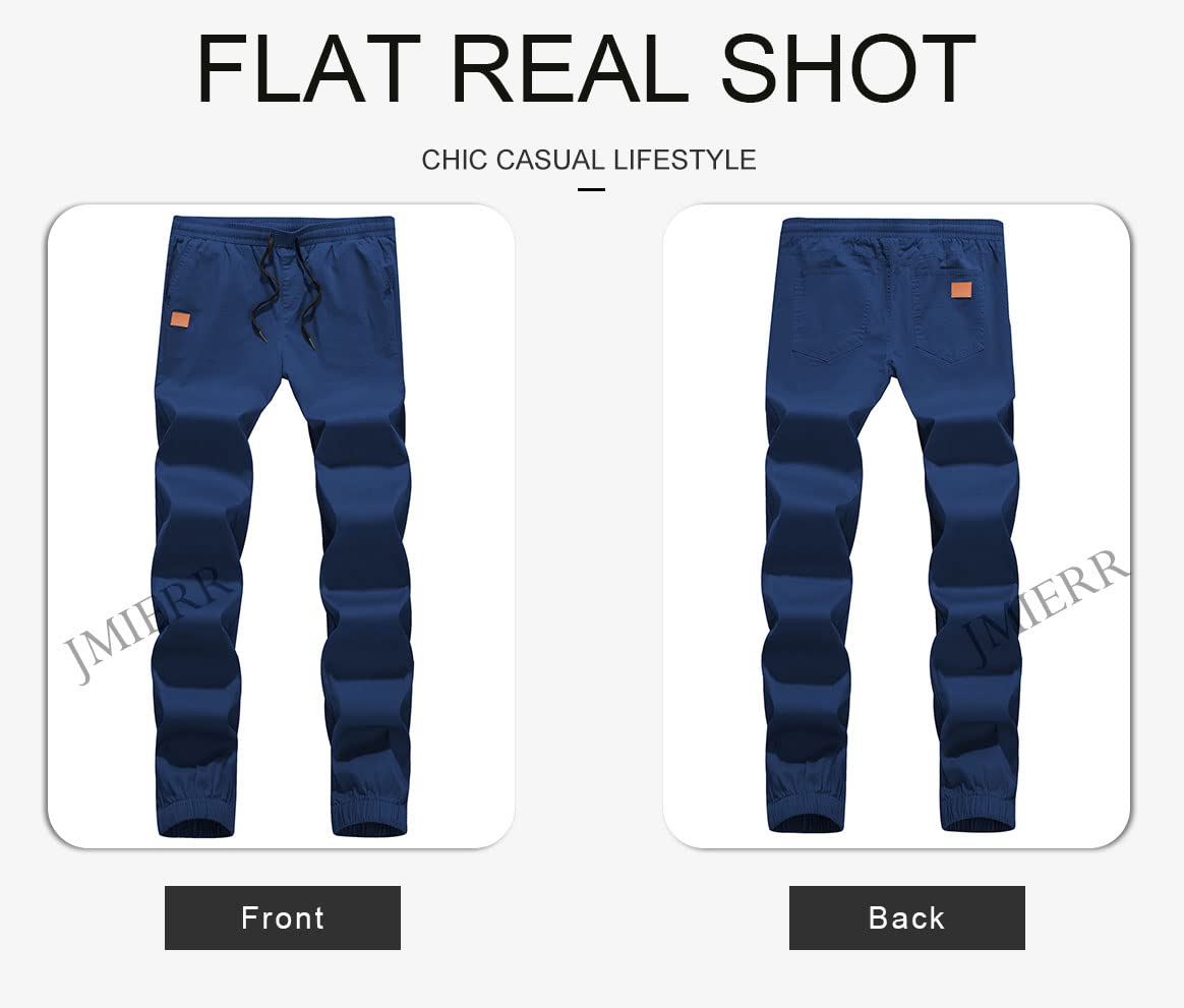 JMIERR Men's Casual Jogger Pants - Cotton Drawstring Chino Cargo Pants for Hiking, Outdoor, and Jogging | Comfortable Twill Sweatpants for Everyday Wear and Workout