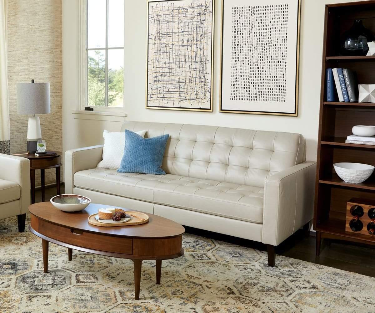Laura Genuine Leather Sofa - Modern Luxury Living Room Furniture for Home & Office | Perfect for Relaxing, Entertaining & Stylish Decor