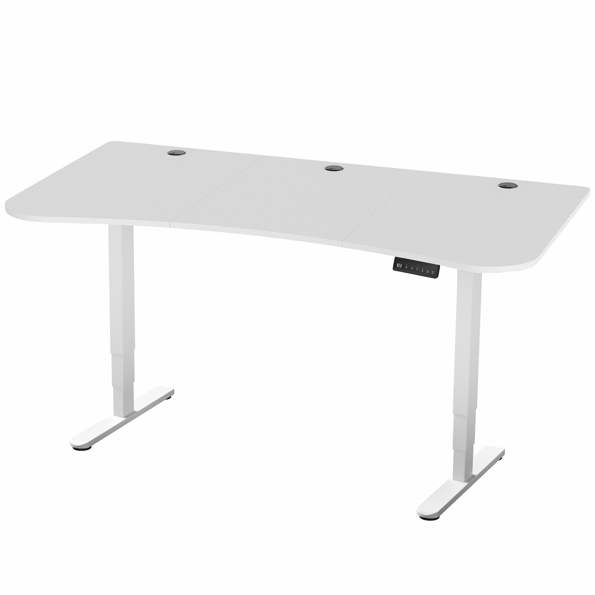 VIVO Electric 63 x 32 Inch Standing Desk with Dual Motor & Memory Controller - Height Adjustable Workstation, 2B Series (White Top & Frame) | Perfect for Home Office, Gaming Setup & Workspace Ergonomics