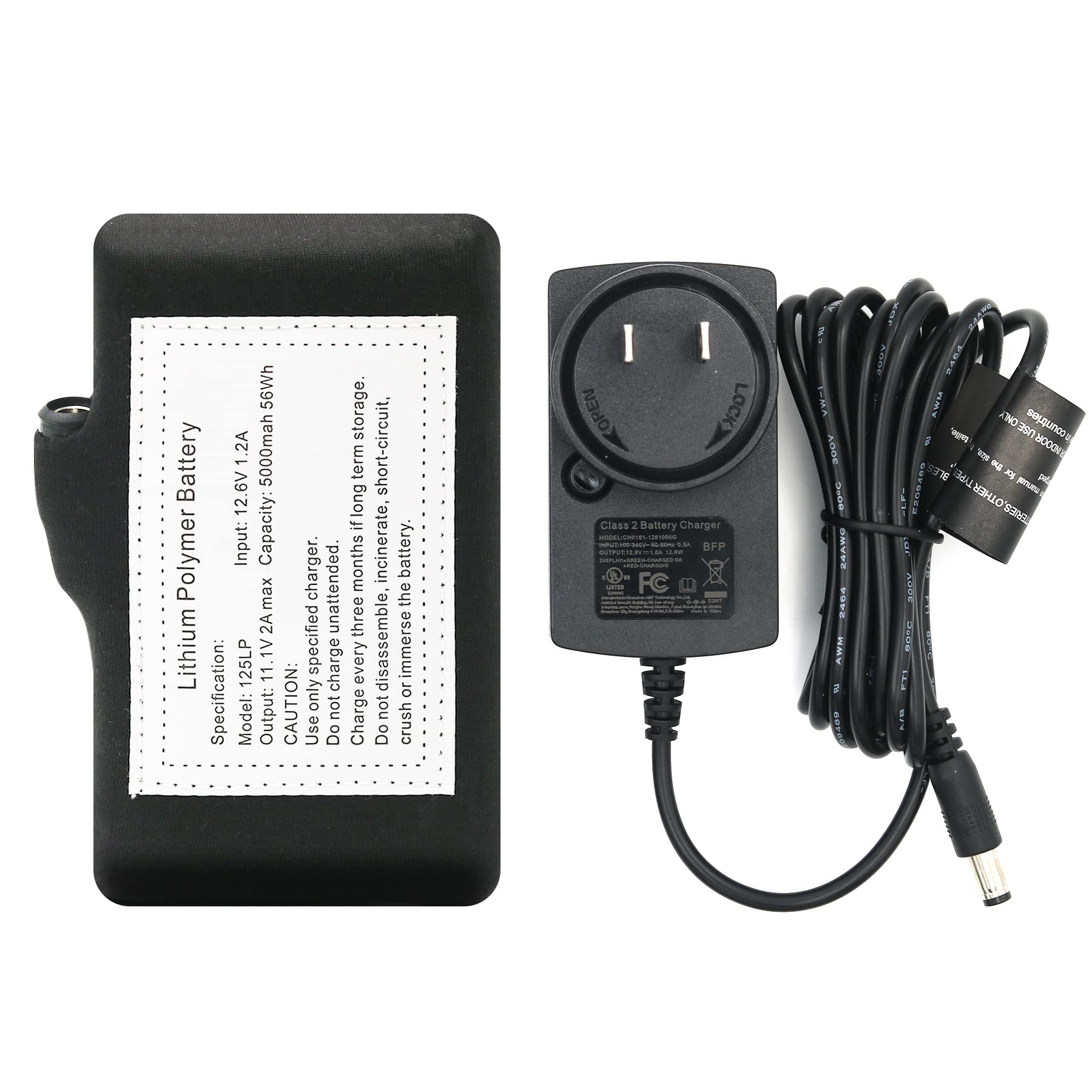 5000mAh 12V Heated Jacket Battery for Milwaukee M12 - High Capacity Li-Polymer Replacement Battery Pack Compatible with Milwaukee Prosmart, Dewalt, Revean Heated Vests & Hoodies (Includes 12V Charger) - Perfect for Winter Outdoor Work, Construction, Hunting & Cold Weather Activities