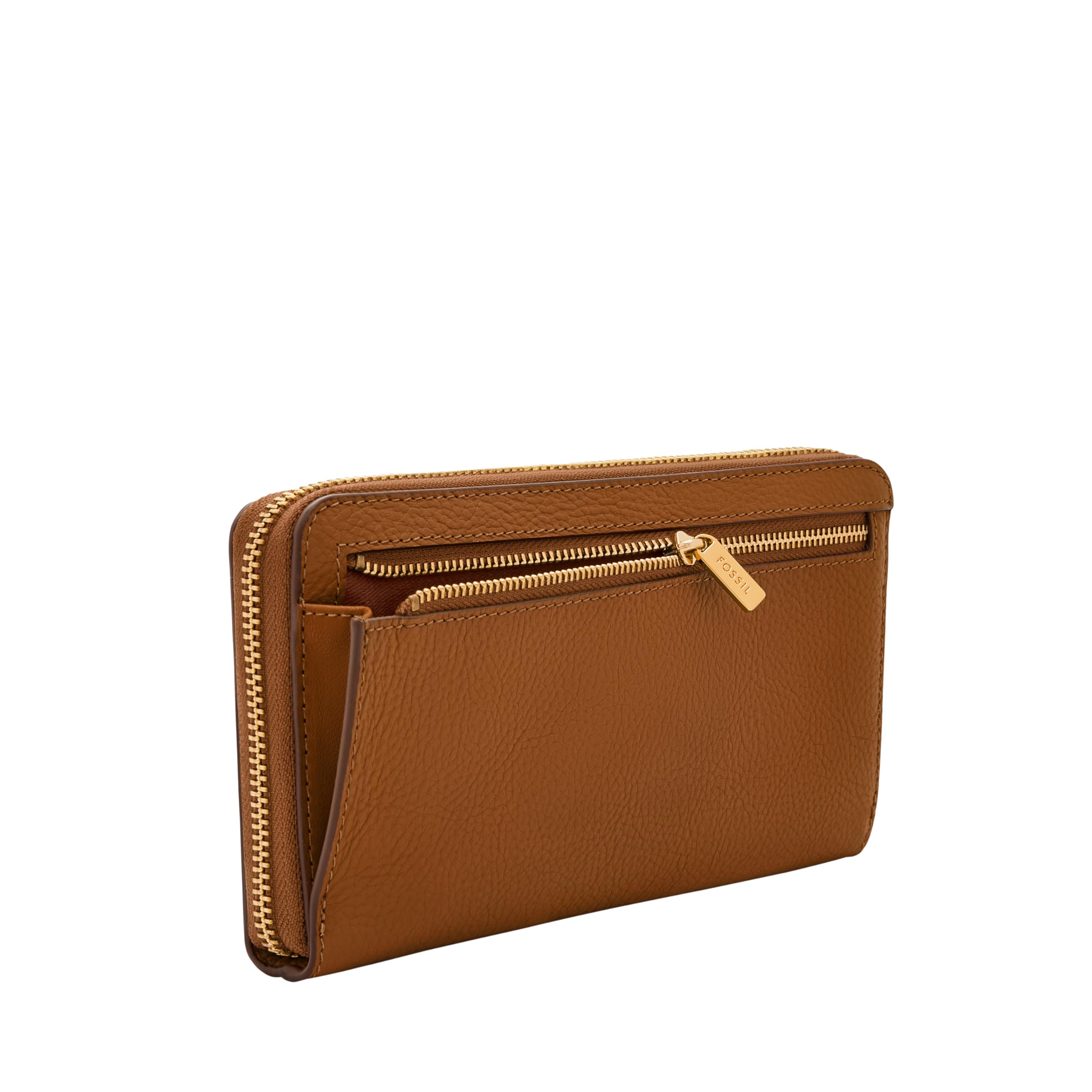 Fossil Women's Liza Genuine Leather Zip-Around Clutch Wallet with Detachable Wristlet Strap - Stylish Crossbody Purse for Everyday Use, Date Night & Travel Accessories