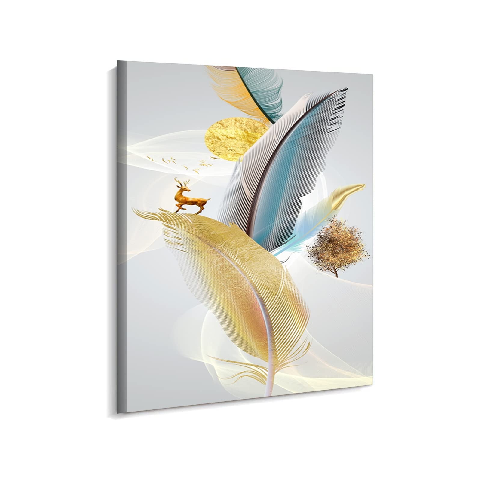 Butterfly & Animal Modern Abstract Canvas Wall Art - Framed Decorative Paintings for Home & Office Decor - Perfect Housewarming Gift for Living Room, Bedroom or Dining Room