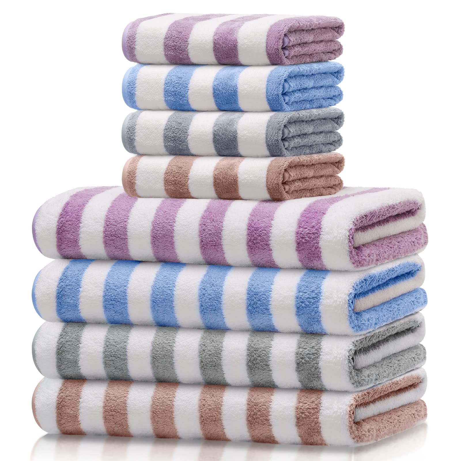 Premium Microfiber Bath Towels - Ultra Absorbent, Quick Dry & Plush Soft - 4 Color Options for Shower, Pool, Beach & Bathroom Use - Lightweight & Skin-Friendly Towels for Spa, Gym, Travel & Home