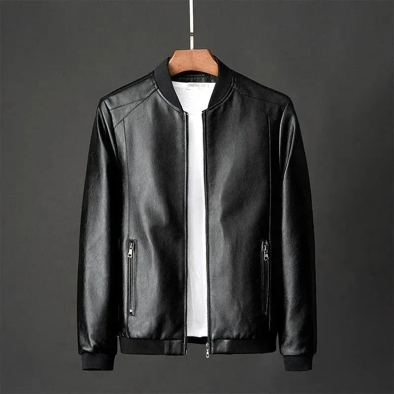 Classic Slim Fit Men's Leather Jacket - Genuine Cowhide Biker Jacket for Men - Stylish Motorcycle Jacket for Casual & Night Out