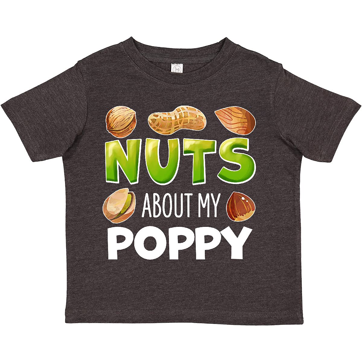 Inktastic 'Nuts About My Poppy' Peanut Almond Pistachio Toddler T-Shirt - Cute Casual Outfit for Toddlers, Perfect for Family Photos & Playdates
