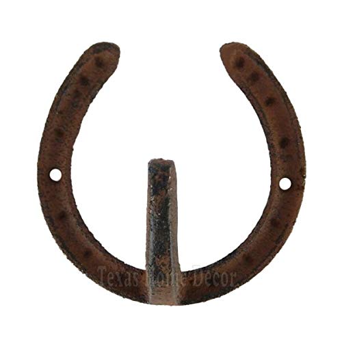 Vintage Cast Iron Horseshoe Hooks - Rustic Western Wall Hangers for Coats, Keys & Towels | Durable Home Décor for Ranch, Farmhouse & Cabin Style Interiors