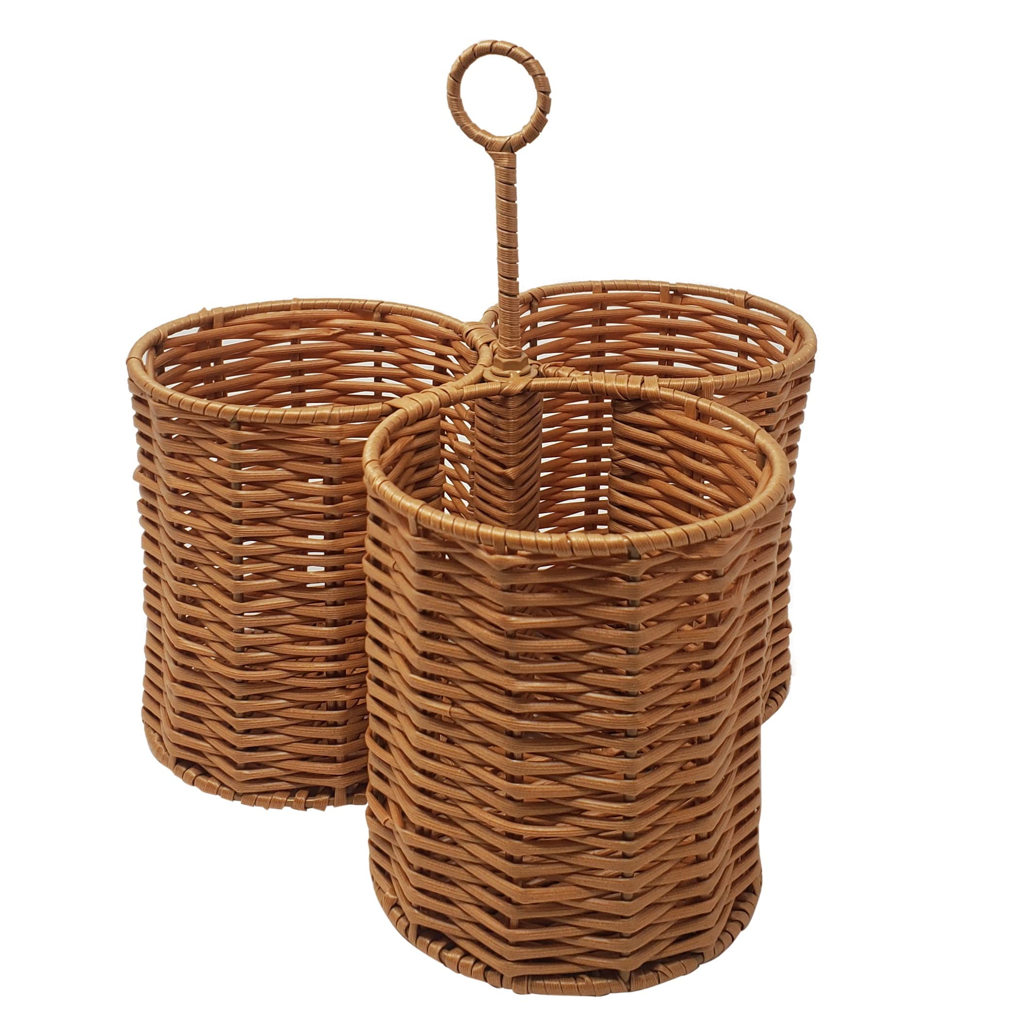 Kovot Poly-Wicker Woven Cutlery Storage Organizer Caddy - Kitchen Utensil Holder for Drawer, Table, Cabinet & Pantry | Indoor & Outdoor Use | 8.5
