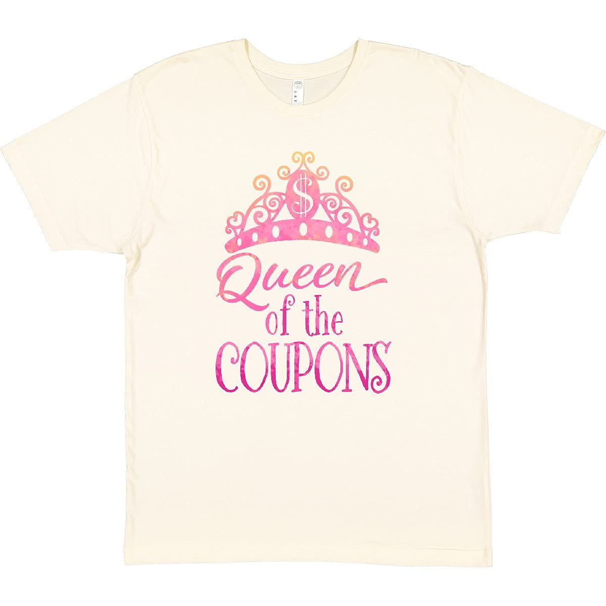 Inktastic Queen of The Coupons Crown Pink T-Shirt - Funny Slogan Tee for Coupon Lovers, Gift Idea for Savings Enthusiasts | Perfect for Shopping Trips, Girls' Day Out & Couponing Events