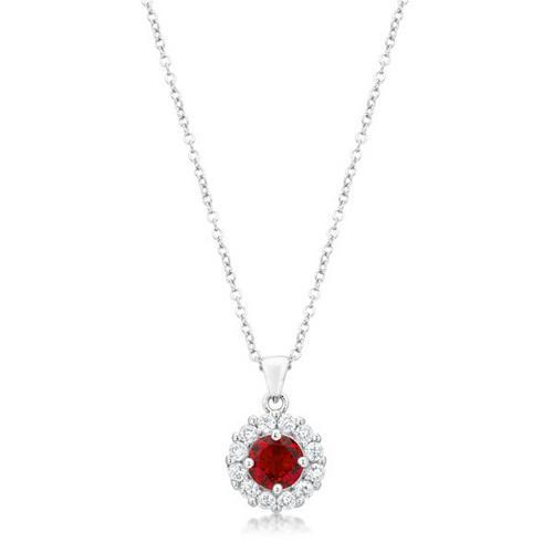 Bella Bridal Pendant Necklace in Genuine Ruby Red - Perfect for Weddings, Anniversaries & Romantic Gifts