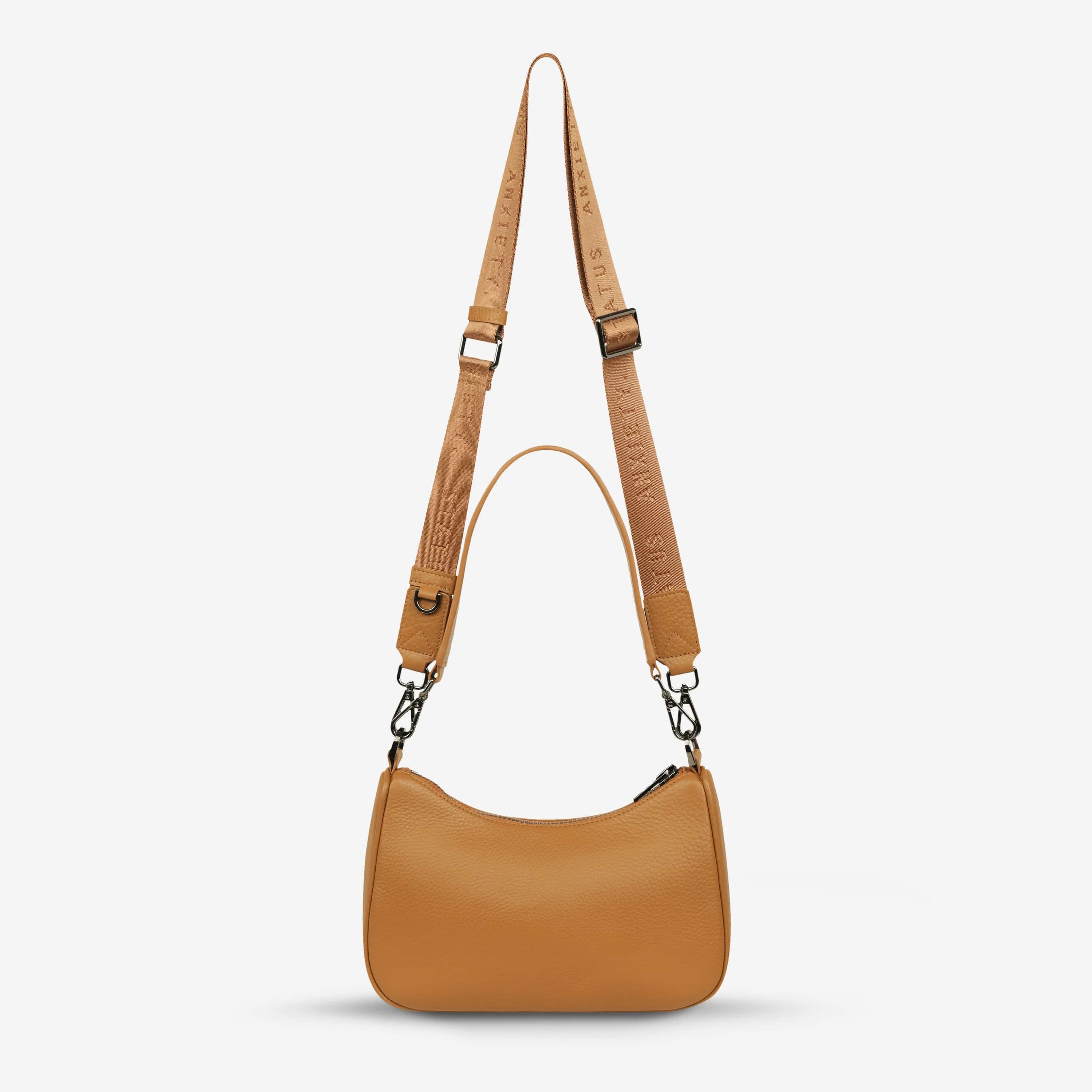 Status Anxiety Look Both Ways Bag in Tan - Stylish Crossbody Purse for Women | Perfect for Work, Travel & Everyday Use