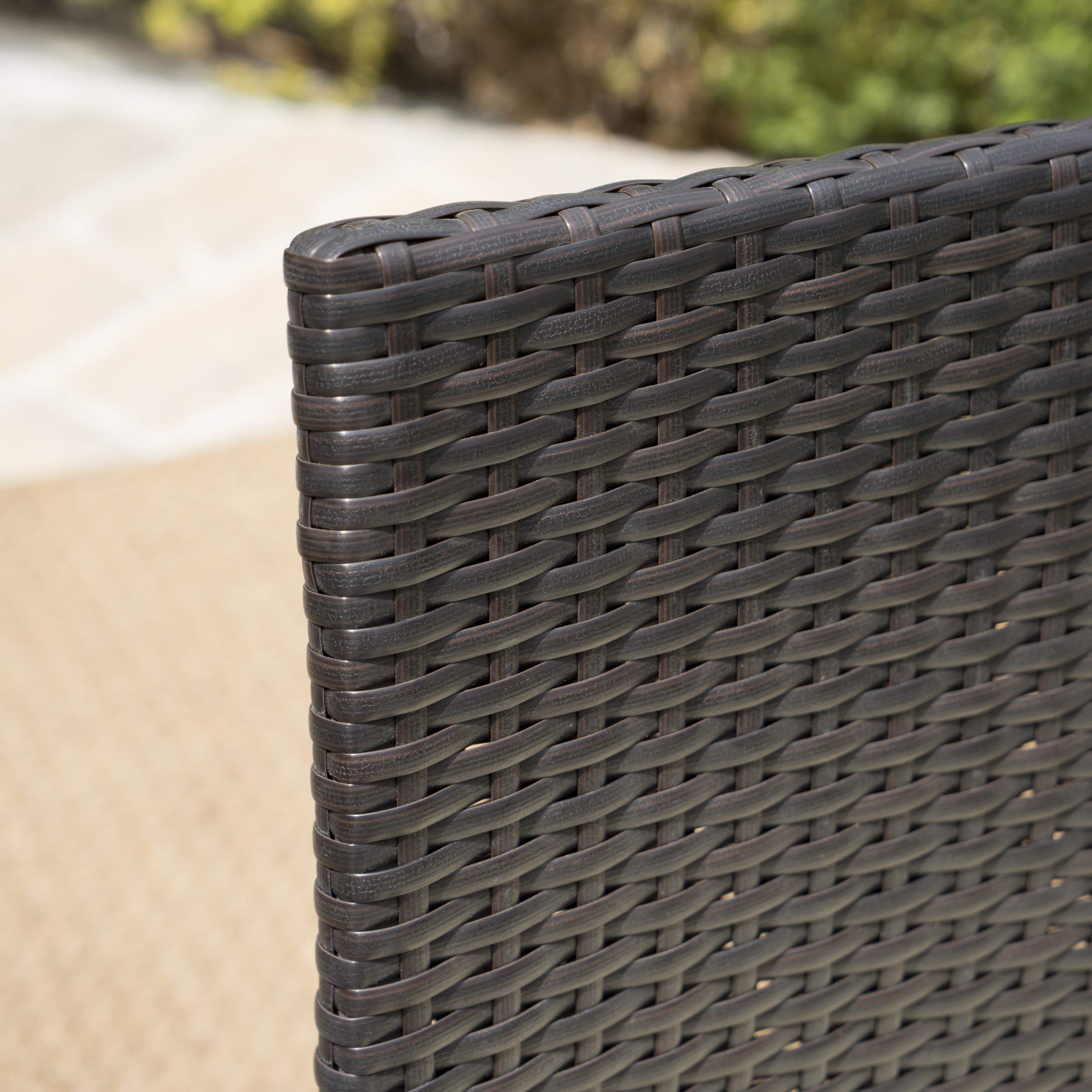 Christopher Knight Home Cordoba Outdoor PE Wicker Dining Chairs Set of 2 - Weather-Resistant Multibrown Patio Furniture for Garden, Poolside & Backyard Dining