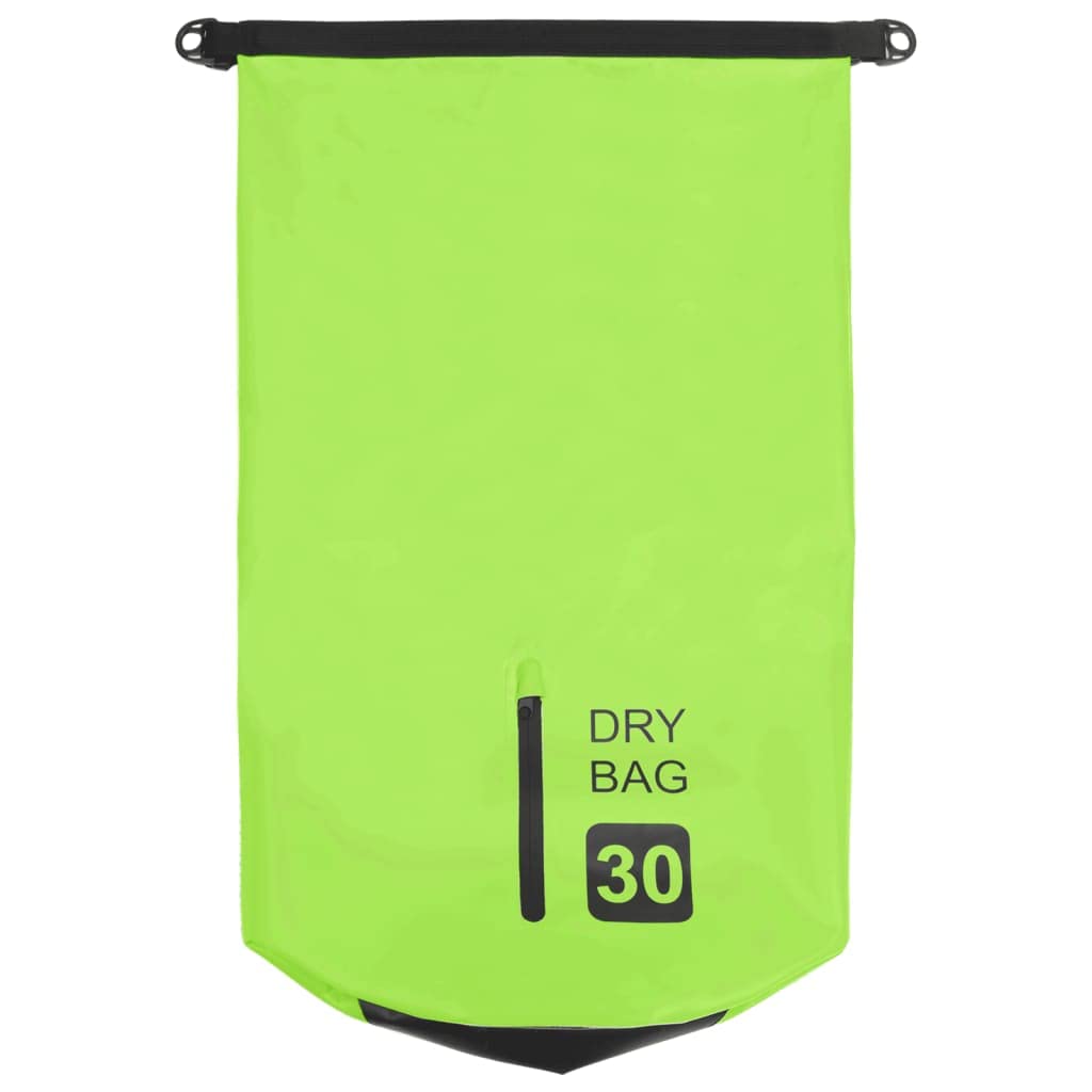 Waterproof Dry Bag with Zipper - Green PVC Dry Sack for Boating, Kayaking & Water Sports | Durable Waterproof Backpack & Duffel Bag for Swimming, Camping & Outdoor Adventures