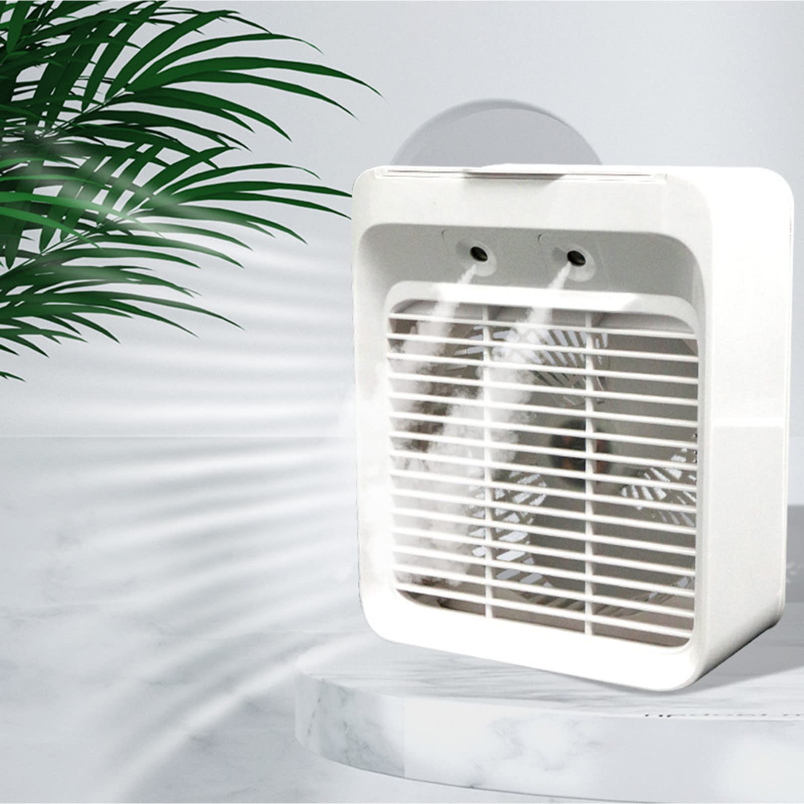 NSXCDH Portable Air Conditioner Fan - 3 Speed USB Powered Evaporative Cooler with Humidifier | Compact Personal Cooling for Home, Office, Bedroom & Outdoor Use (White)