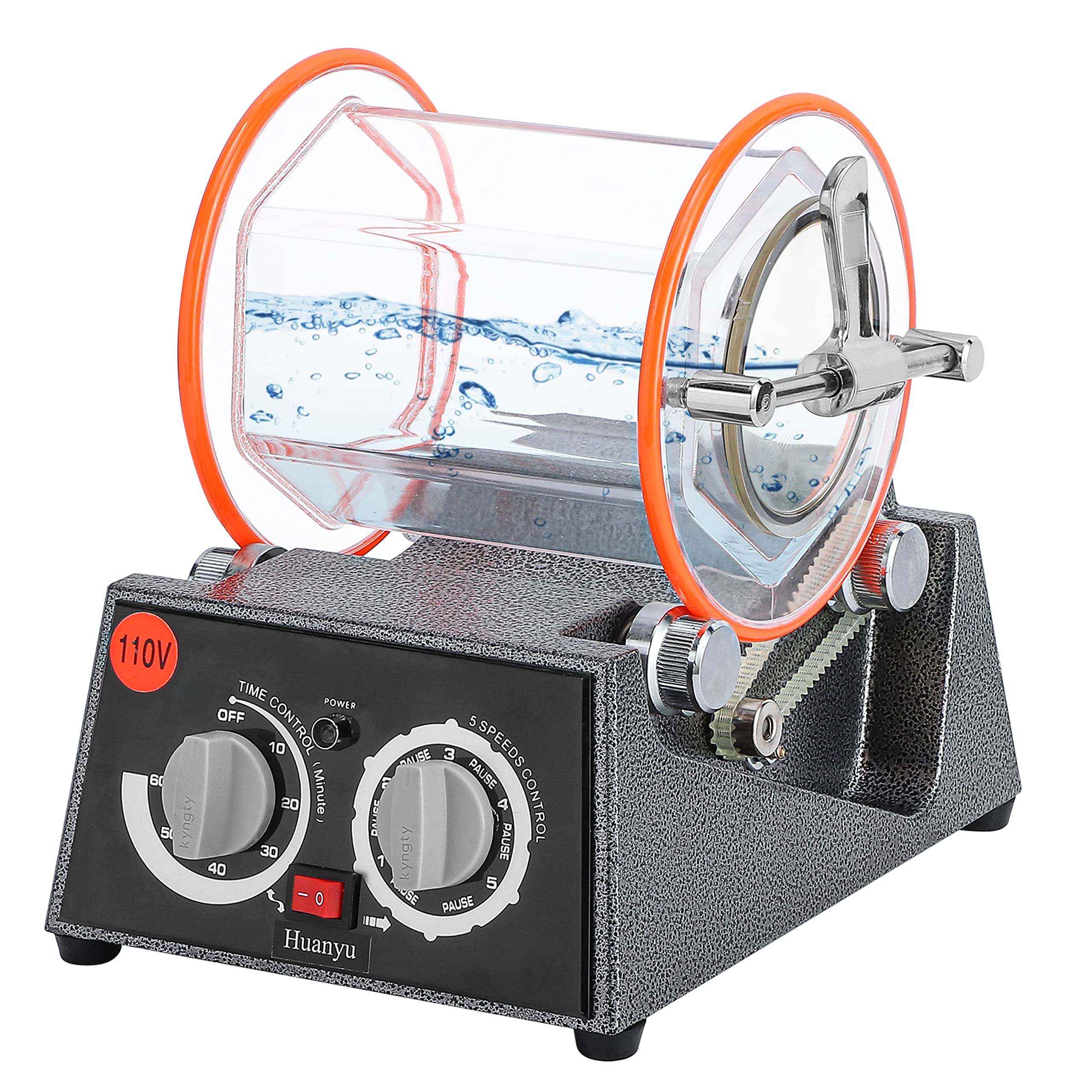 Huanyu Rotary Barrel Polishing Machine - 6.6lbs Jewelry & Metal Polisher for Natural Stone, Accessories, Parts - Perfect for Chamfering, Rust Removal & Surface Finishing | Ideal for Jewelry Makers, Metalworkers & DIY Craft Projects