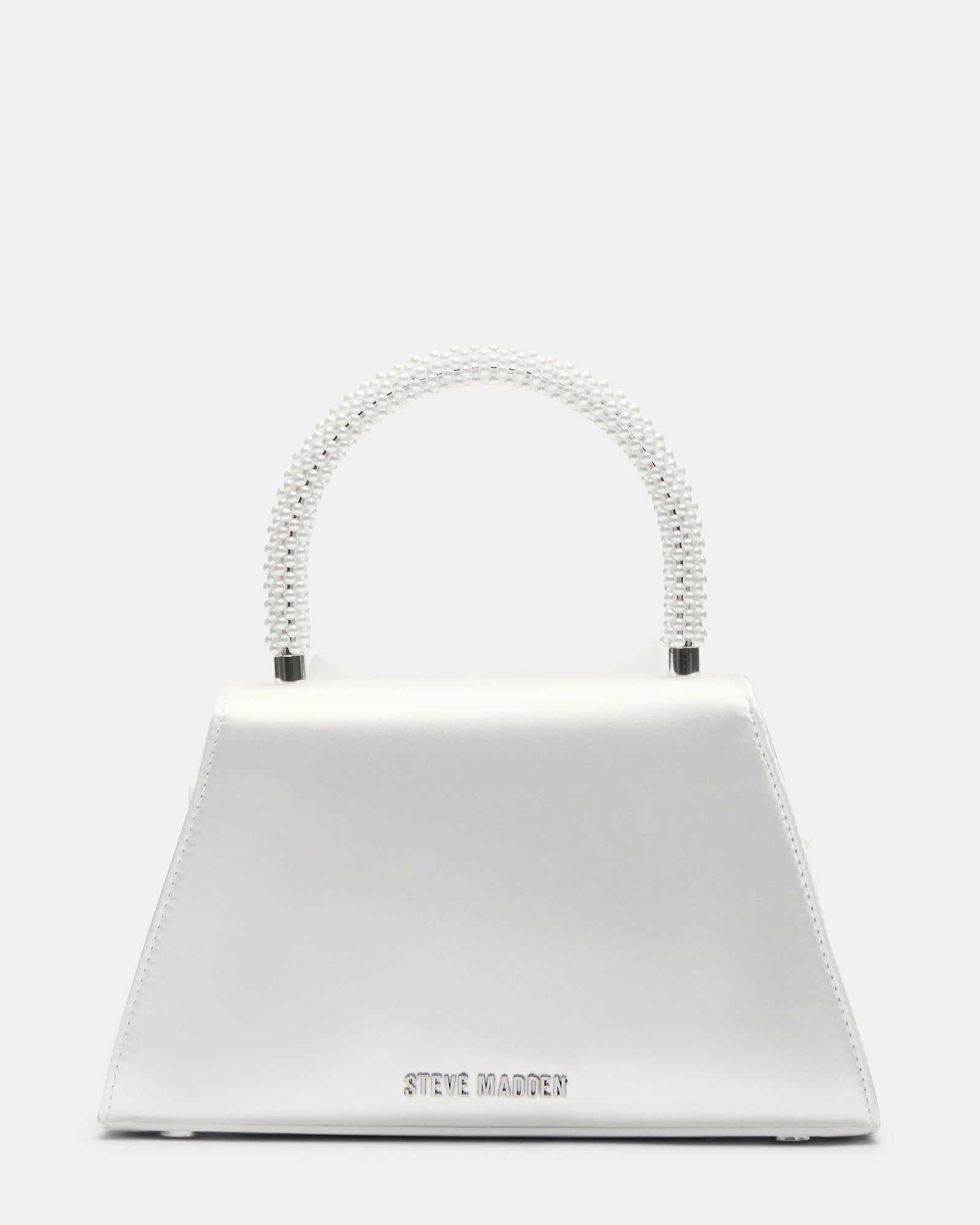 COSETTE White Satin Shoulder Bag - Elegant Women's Evening Clutch for Parties, Weddings & Special Occasions