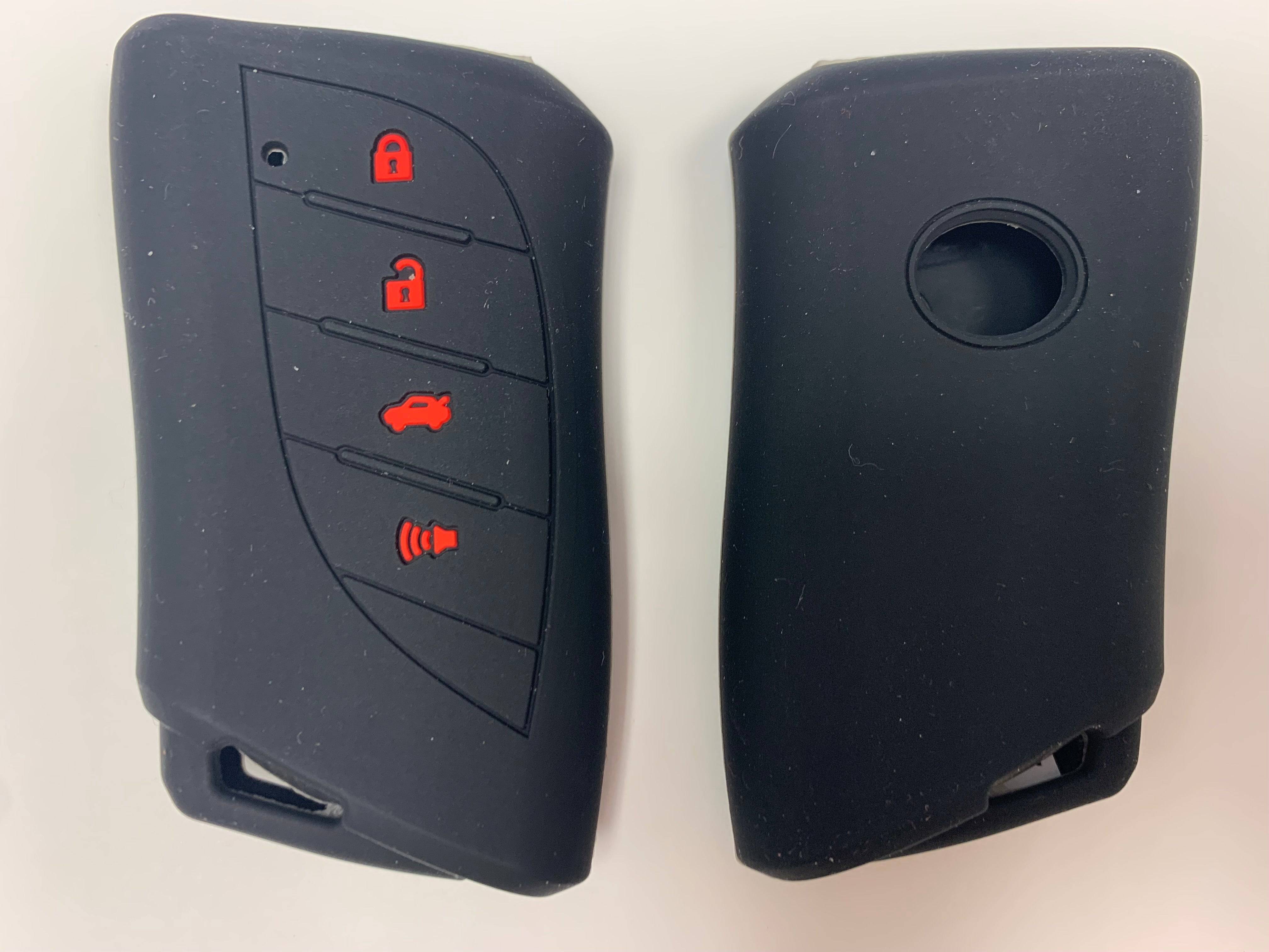 Premium Silicone Rubber Key Fob Cover for Lexus UX250 ES300H ES350 - 4 Button Remote Key Case Holder & Protector - Perfect for Daily Use, Travel & Car Key Protection