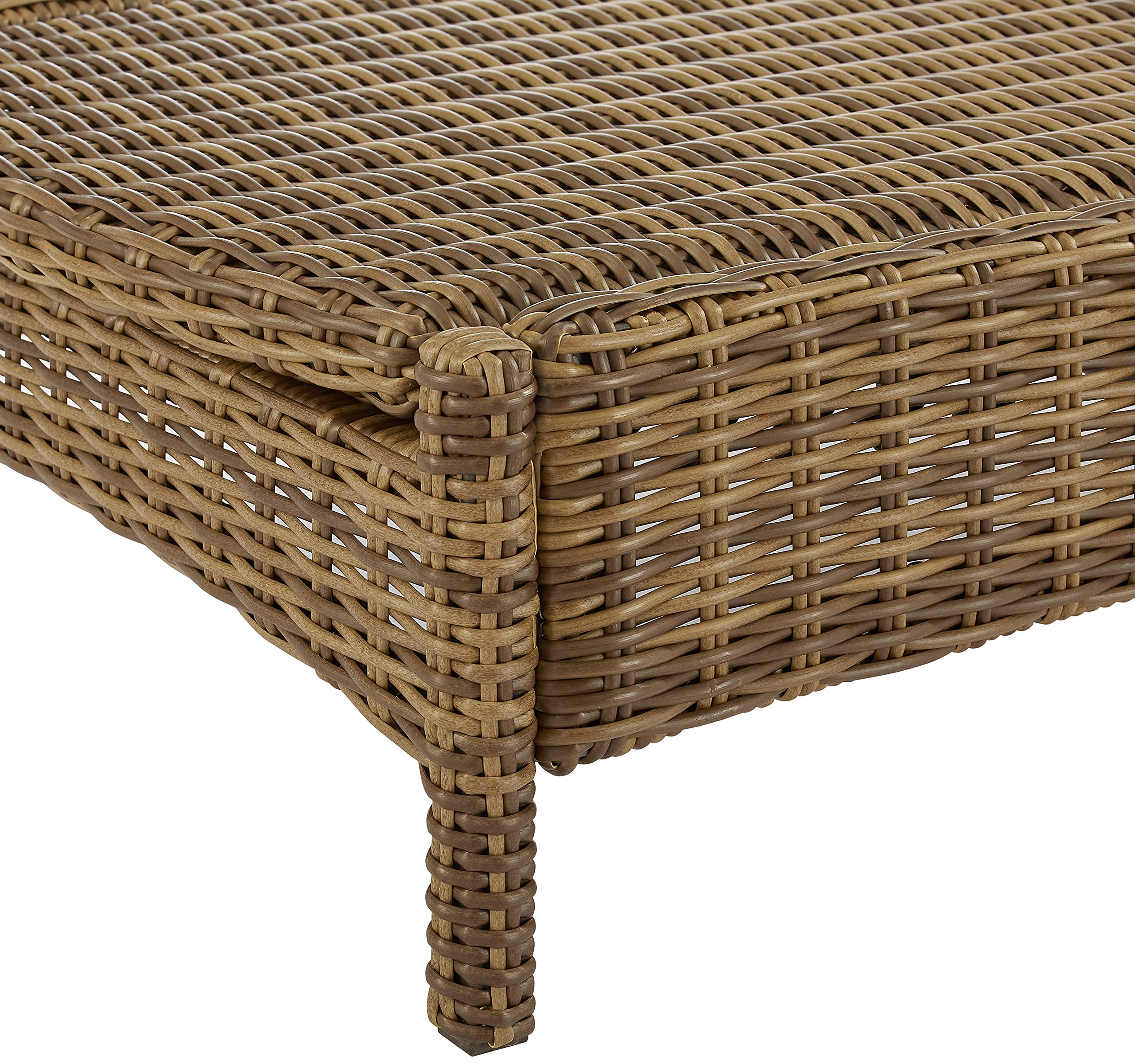Crosley Bradenton Reclining Wicker Chaise Lounge Chair - Weather-Resistant Outdoor Furniture for Patio, Deck, Backyard & Poolside - Weathered Brown with Gray Cushions | Perfect for Sunbathing, Relaxing & Outdoor Lounging