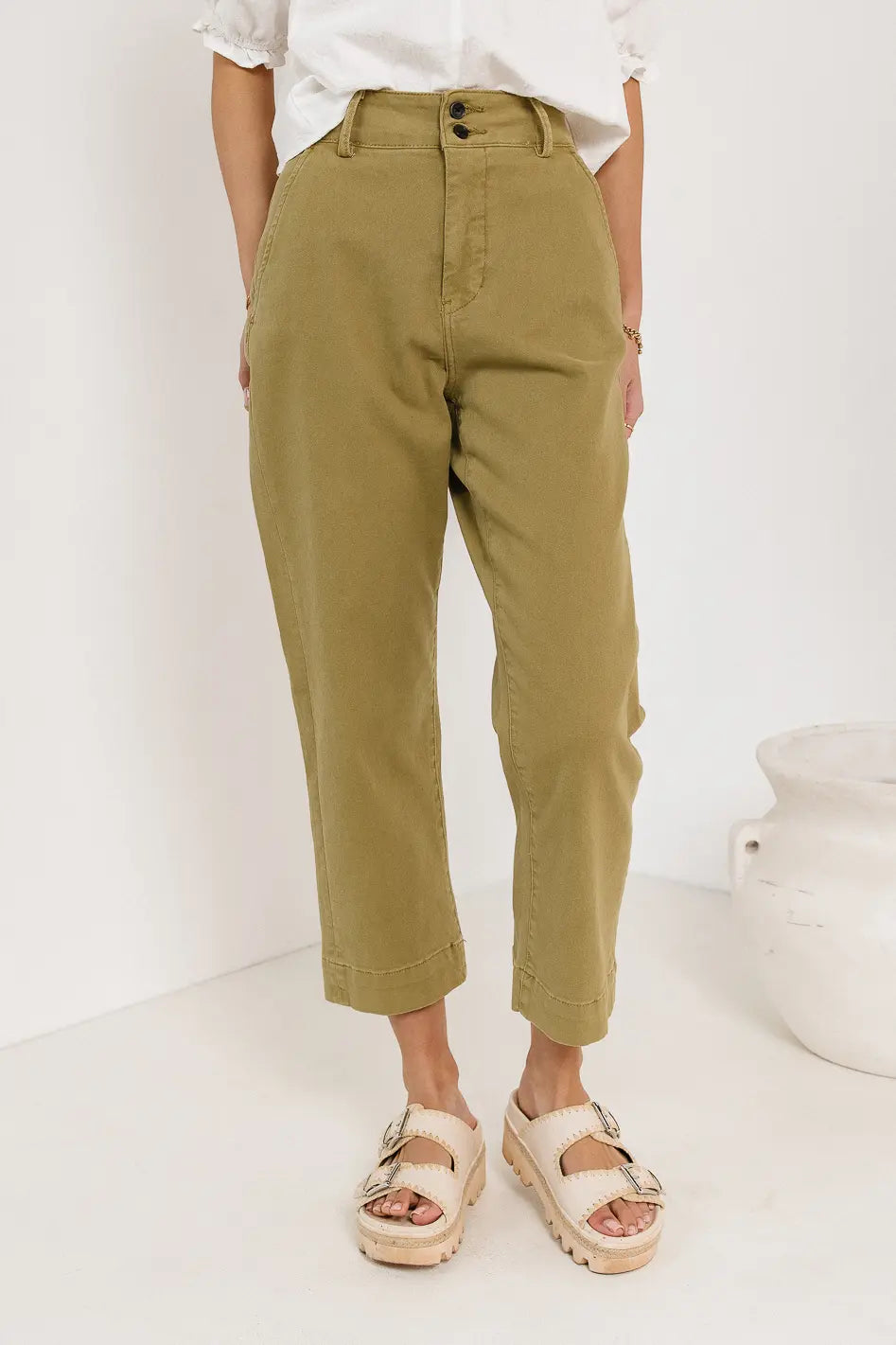 Bella Straight Leg Jeans for Women - Moss Green Denim Pants, High Waist Slim Fit Jeans, Comfortable Stretch Jeans | Perfect for Casual Wear, Office Outfits & Everyday Fashion