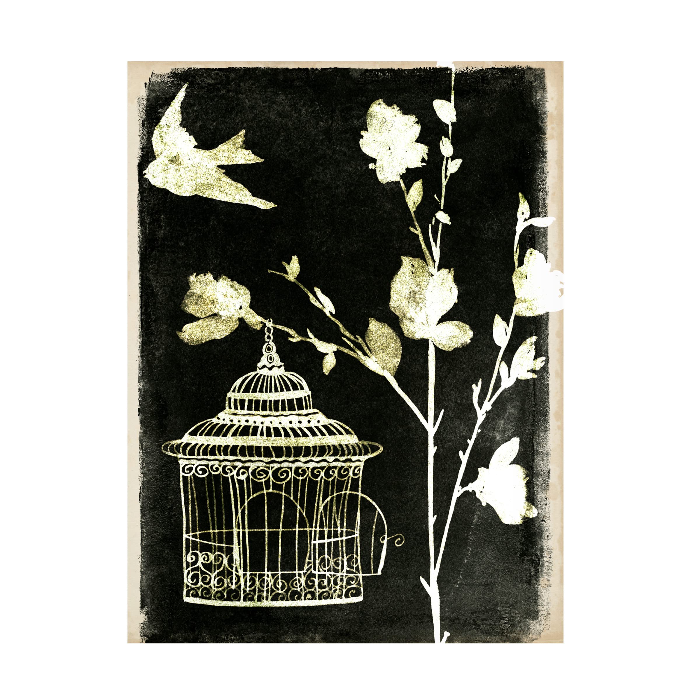 Trademark Fine Art 'Branch and Bird II' Canvas Wall Art by Melissa Wang - Nature Inspired Home Decor for Living Room, Bedroom & Office