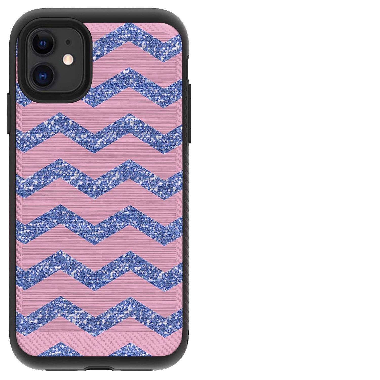 Premium Hybrid Grip Case for Apple iPhone 11 (6.1 Inch 2019 Model) - Brushed Armor Protection with Blue Chevron Design | Shockproof Slim Fit Cover for Everyday Use, Work & Outdoor Activities