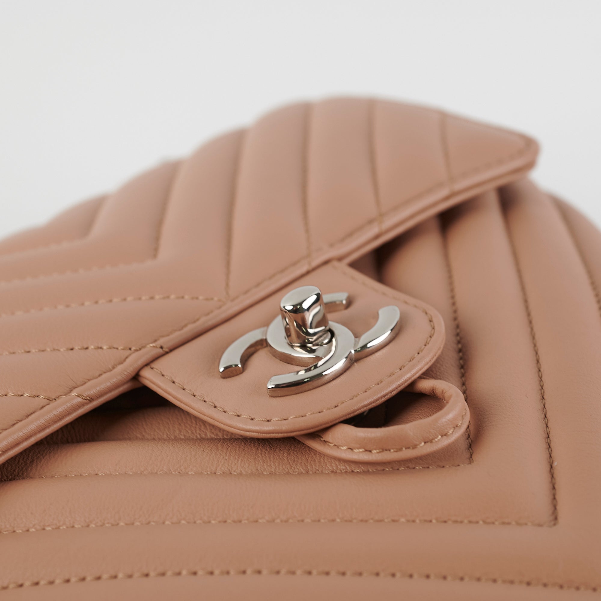 Chanel Calfskin Chevron Small Urban Spirit Backpack in Nude - Luxury Designer Backpack for Women, Perfect for Work, Travel & Everyday Use