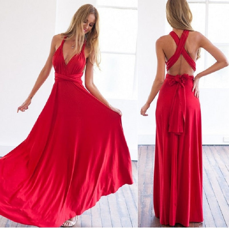 Boho Convertible Maxi Dress for Women - Versatile Summer Beach & Club Wear