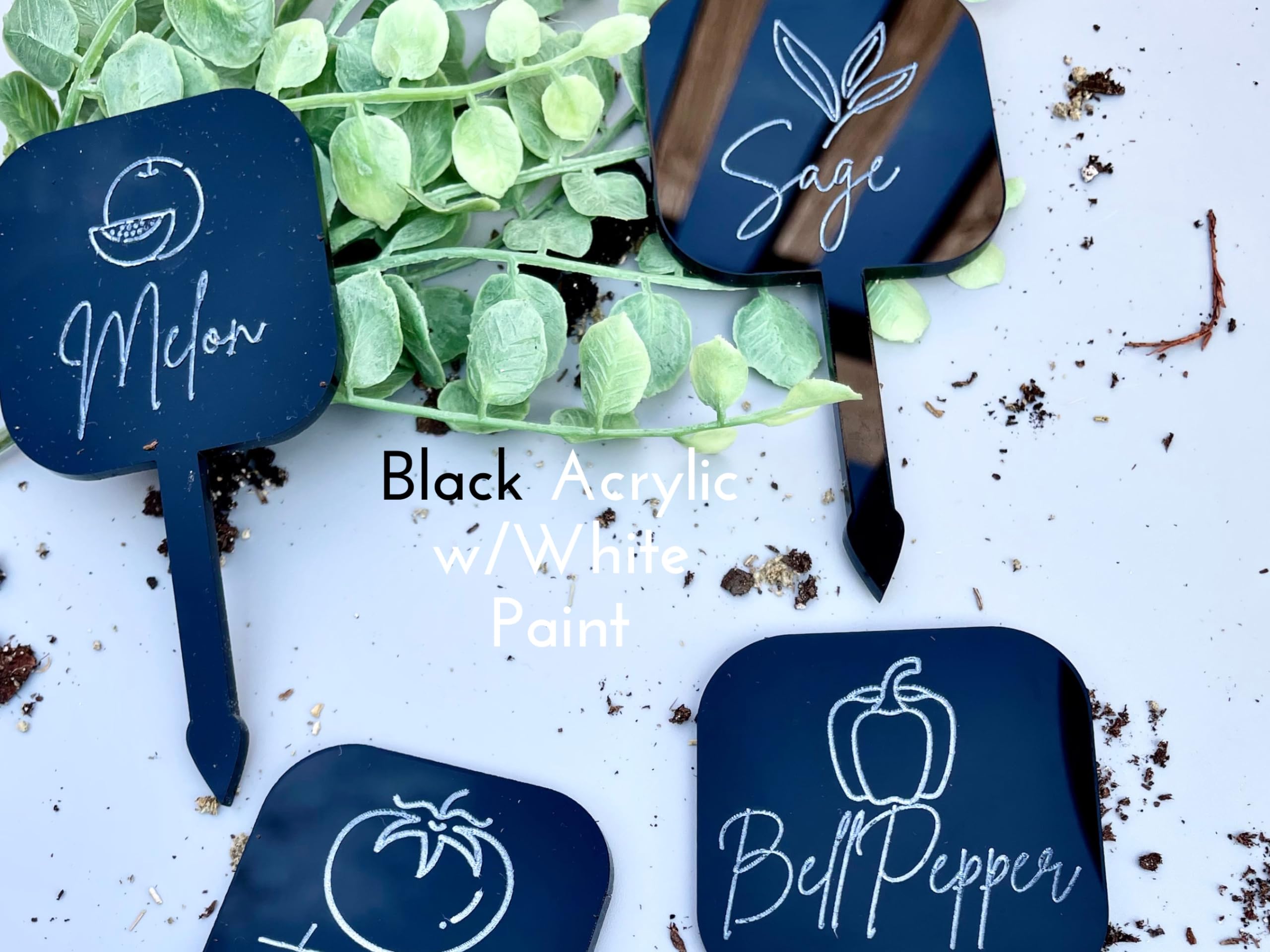 Handmade Acrylic Garden Stakes - Custom Herb Plant Markers for Vegetable Gardens, Personalized Plant Labels (Rosemary Design, MDF Material) - Perfect Gardening Gift for Mom & DIY Home Garden Decor